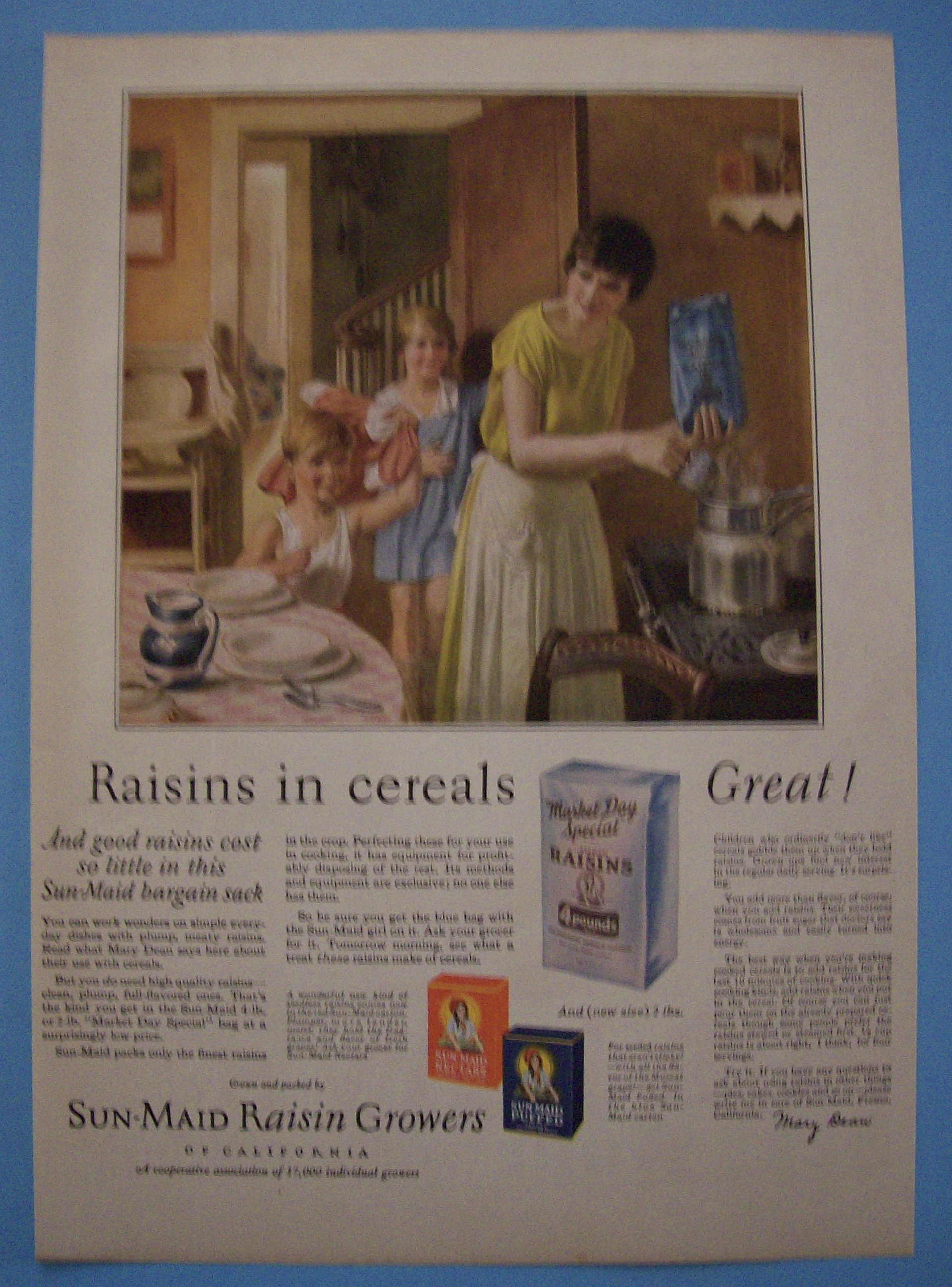 Vintage Ad: 1927 Sun - Maid Raisins