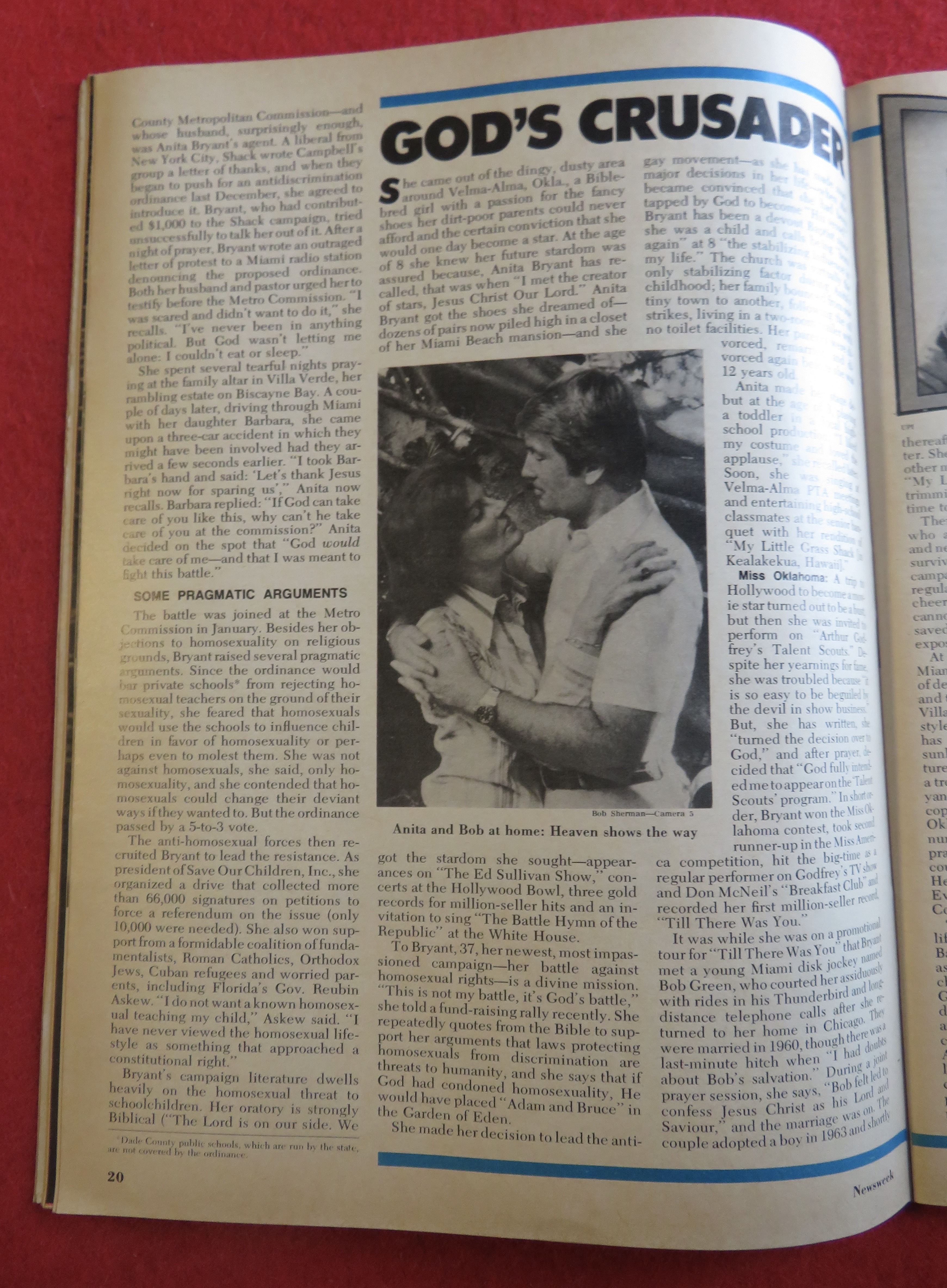 Newsweek Magazine June 6, 1977 Battle Over Gay Rights