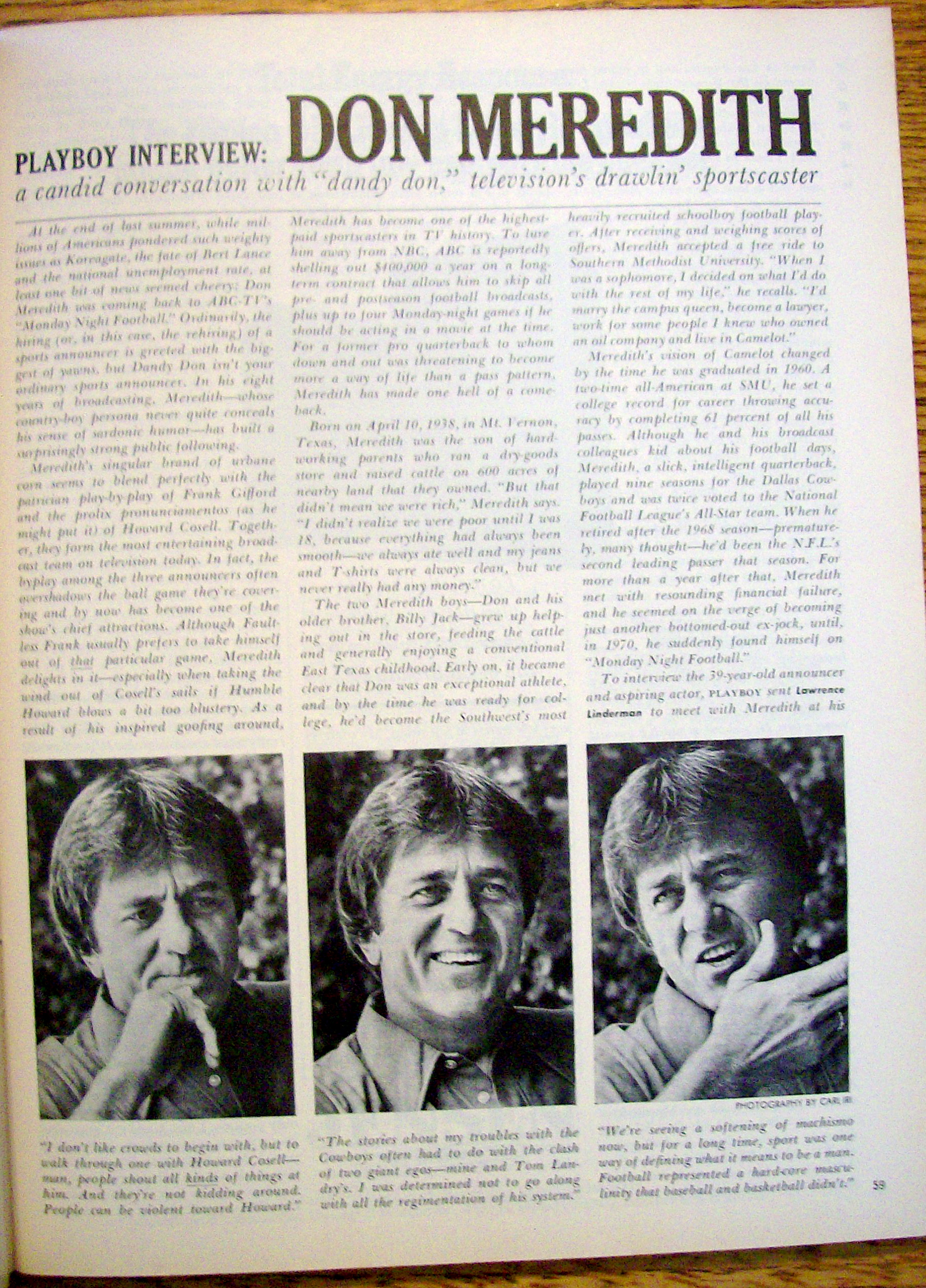 Playboy Magazine-February 1978-Don Meredith Interview