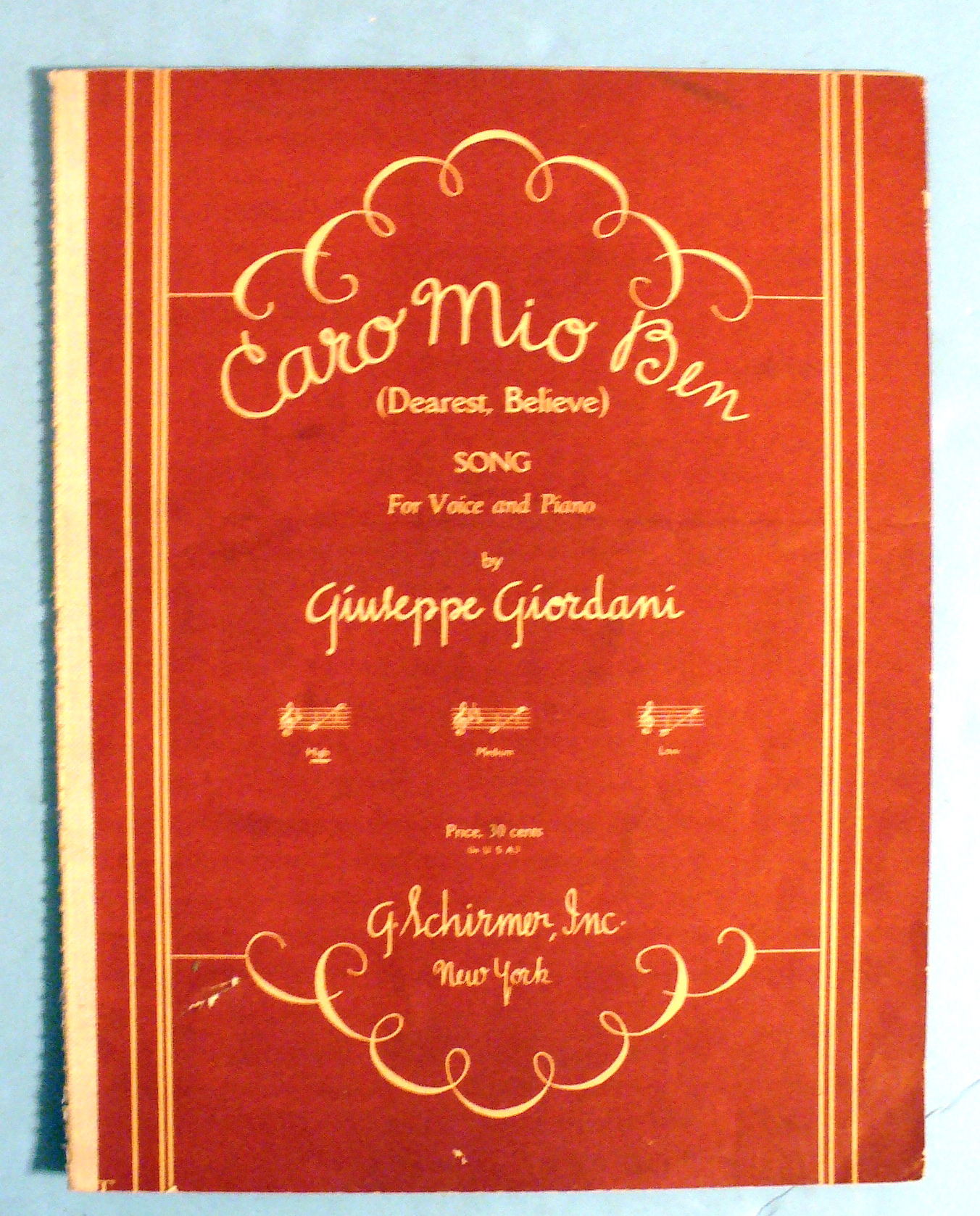 1936 Caro Mio Ben (Dearest Believe) Giuleppe Giordani