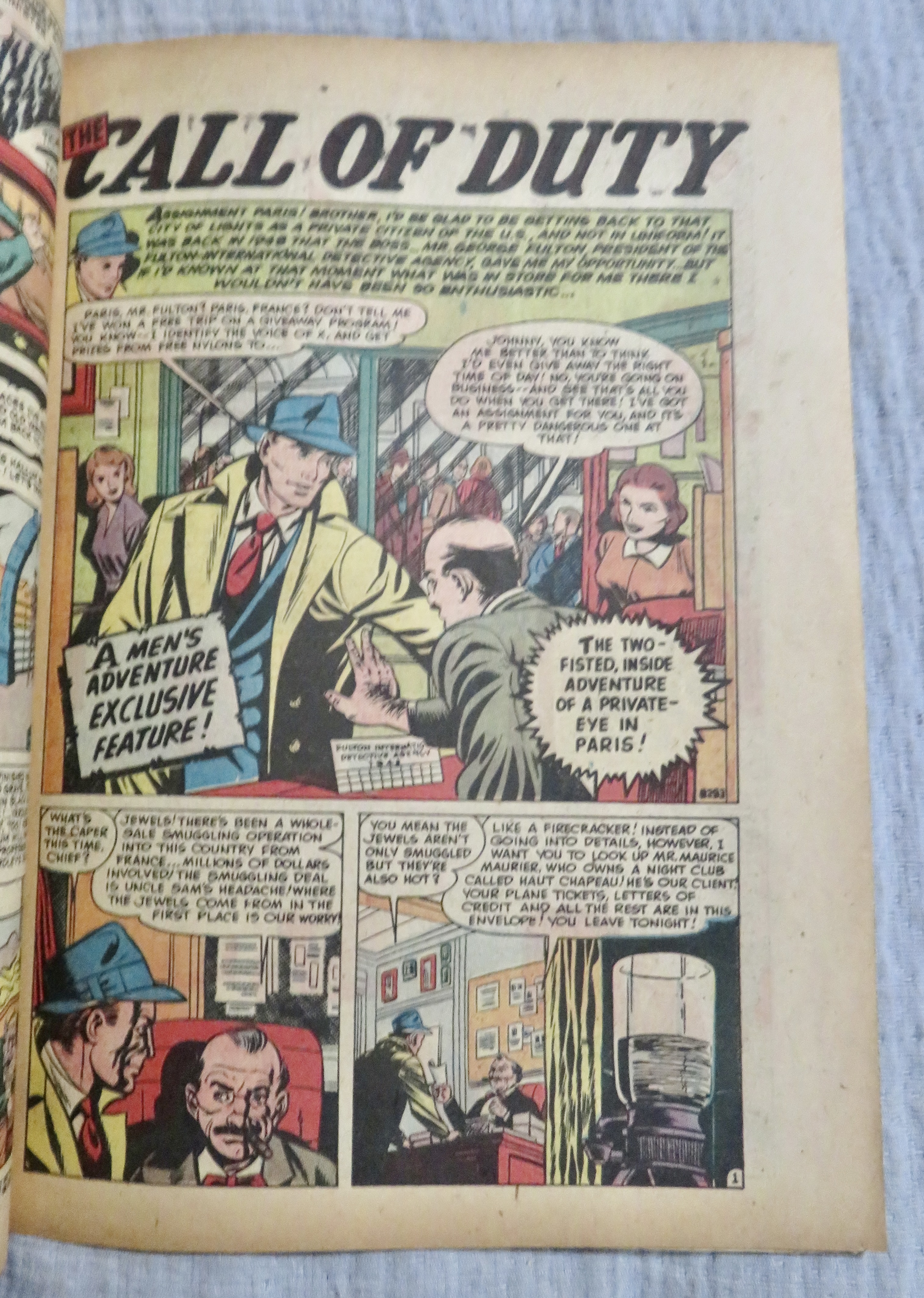 Men's Adventures Comic August 1951 Bullets, Blades
