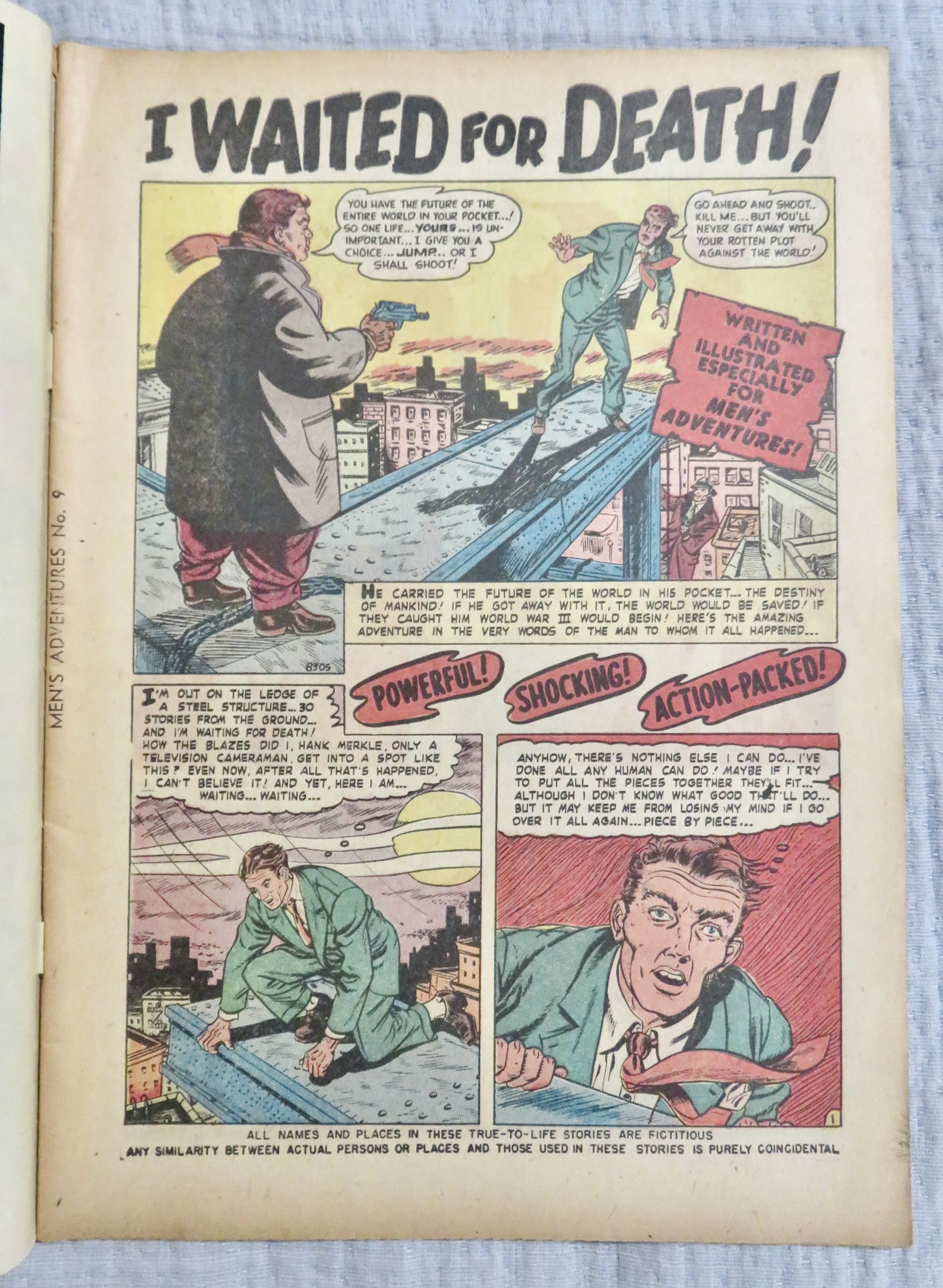 Men's Adventures Comic August 1951 Bullets, Blades