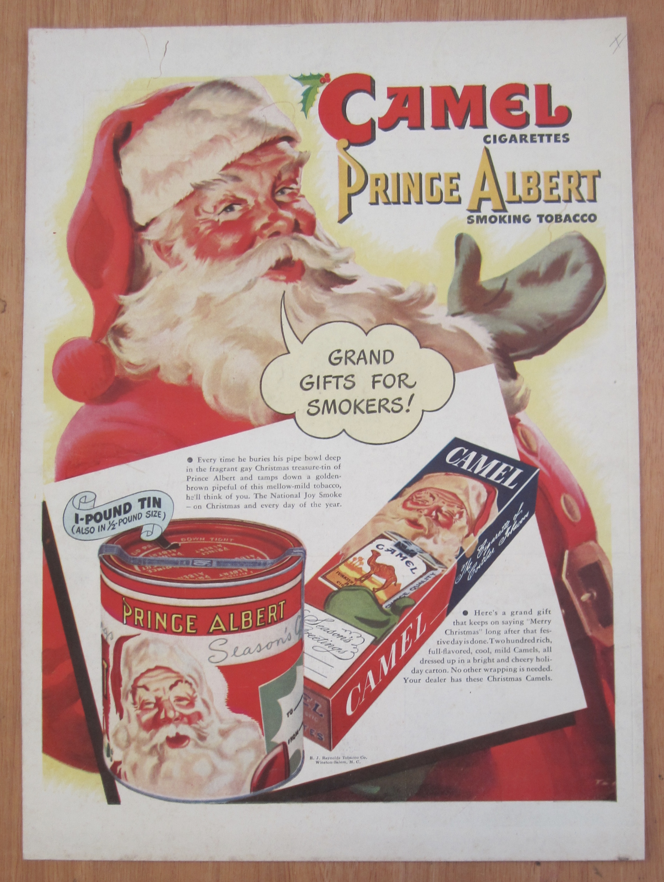 1946 Camel Cigarettes with Santa Claus