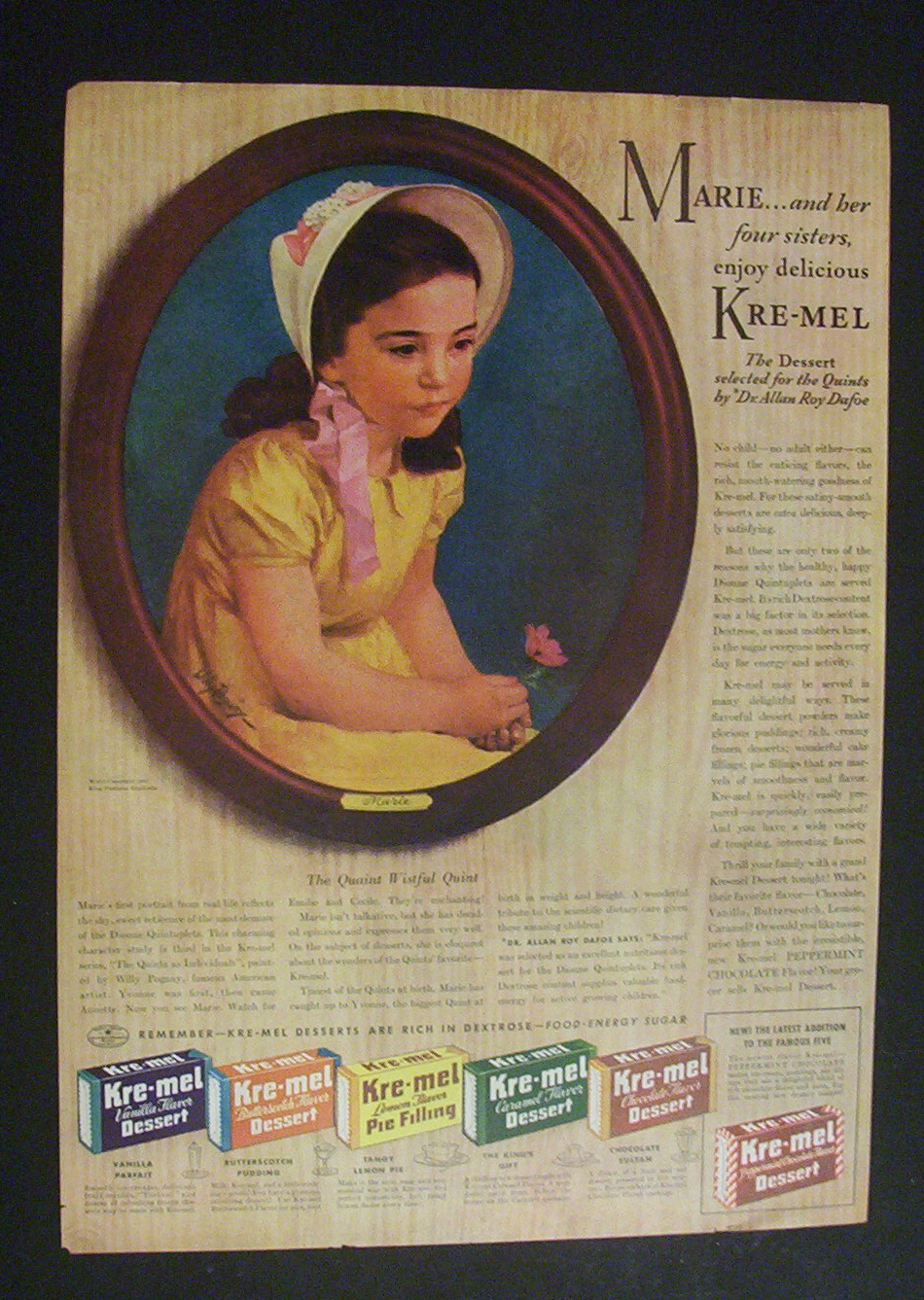 1941 Dual Ad: Nucoa  Margarine  &  Kre - mel  Dessert