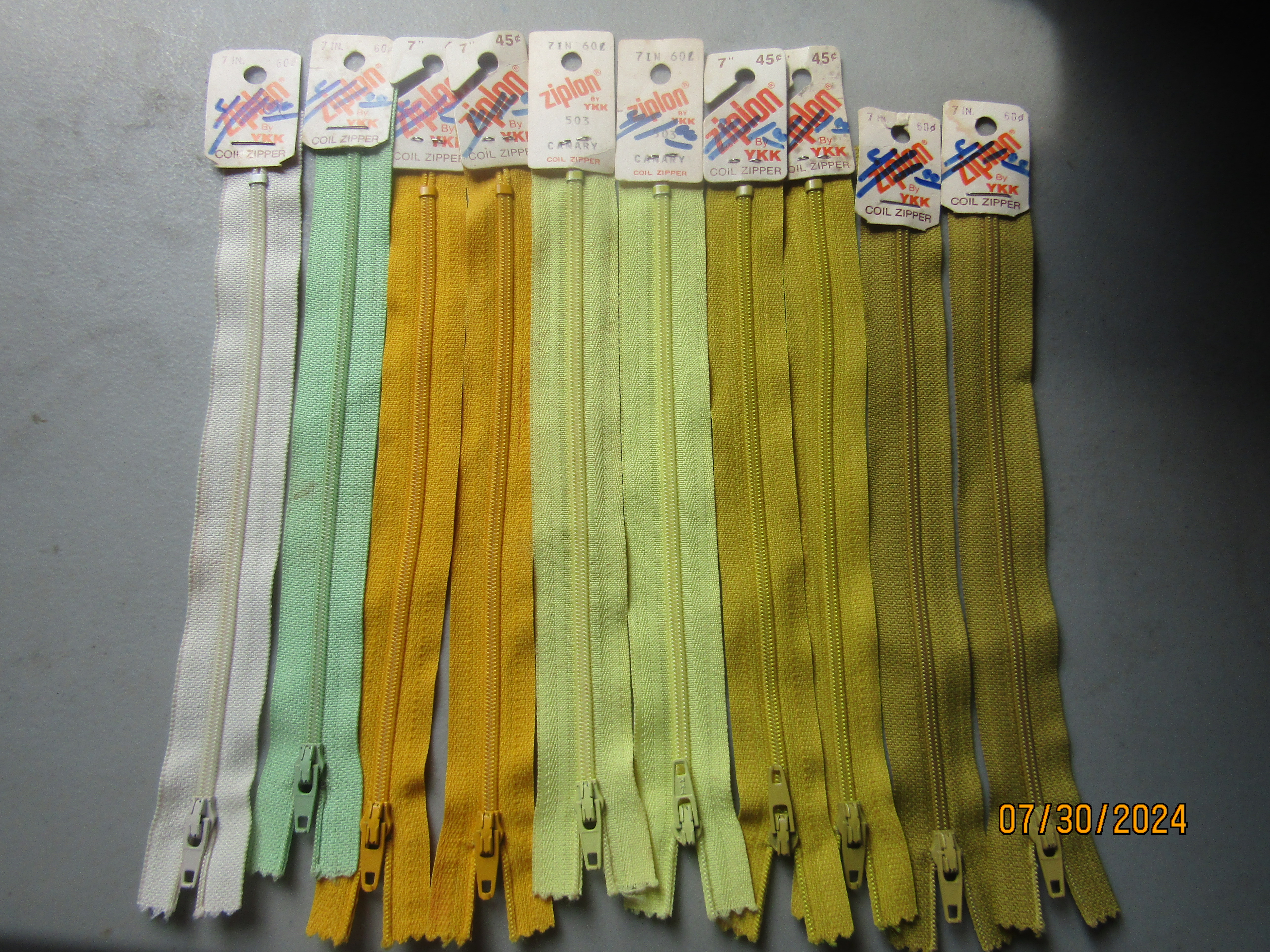 Vintage Ziplon Various Colors Coil Zippers Lot 2