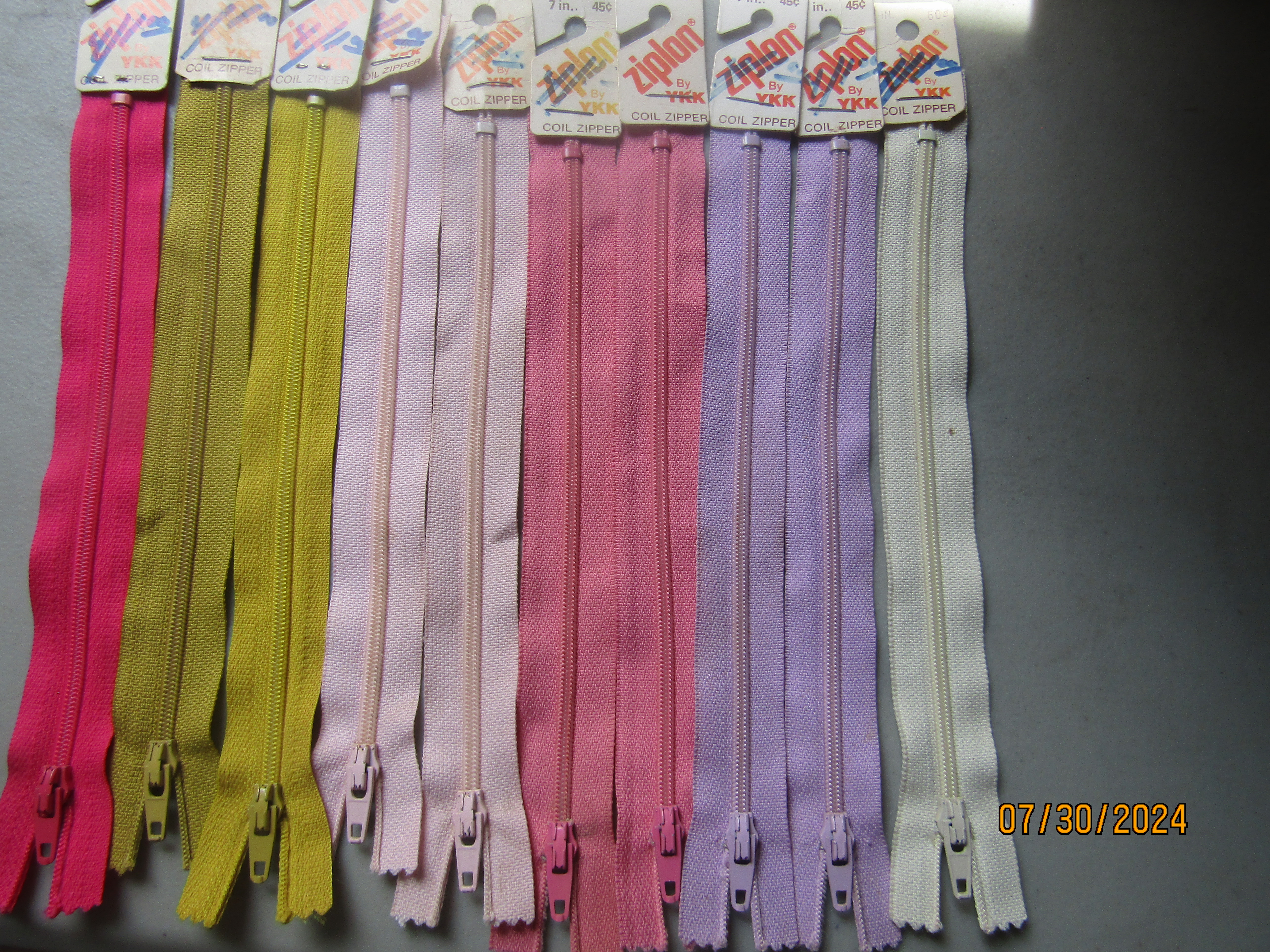 Vintage Ziplon Various Colors Coil Zippers Lot 3