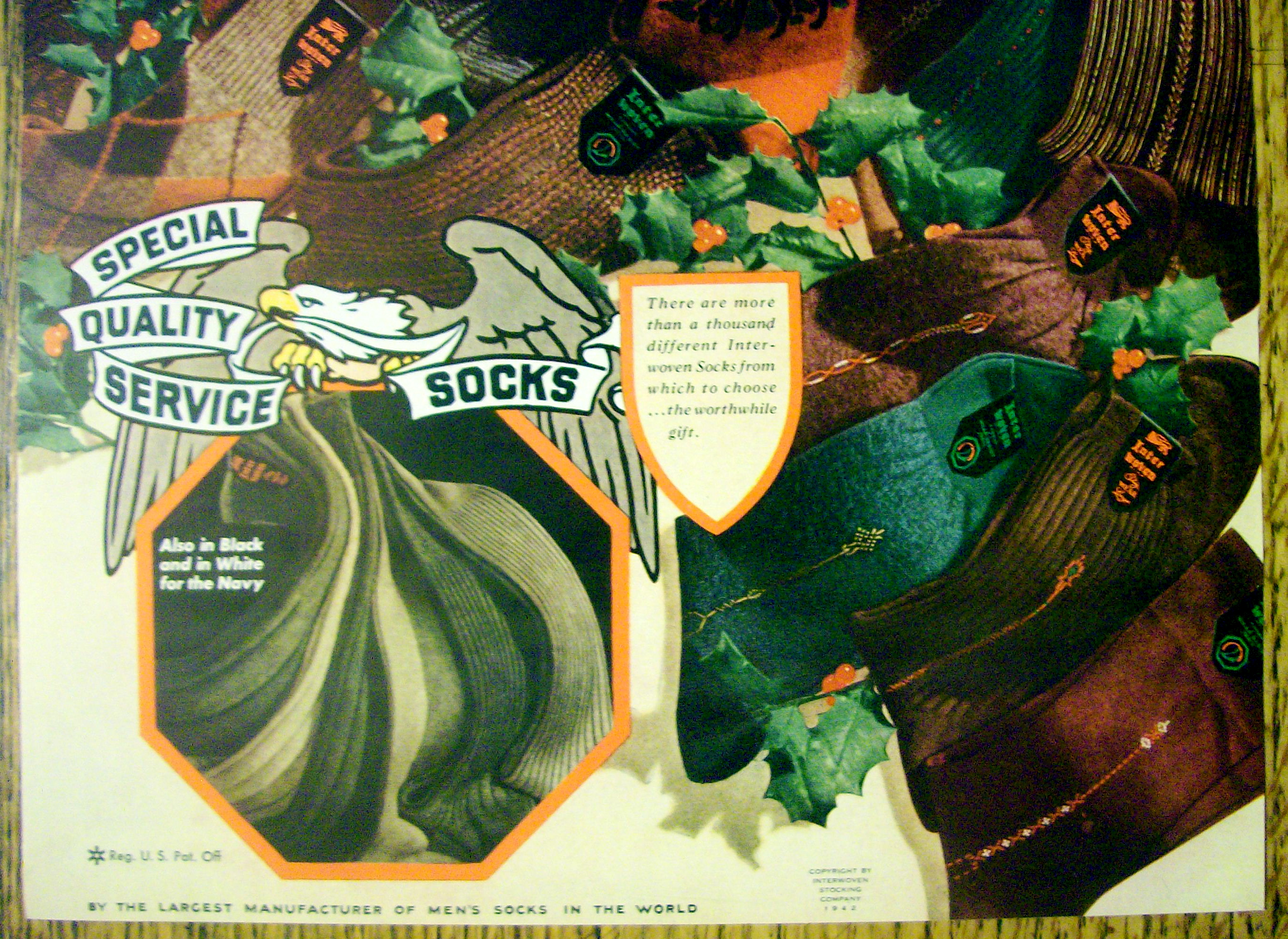 1942 Interwoven Socks with Different Styles Of Socks