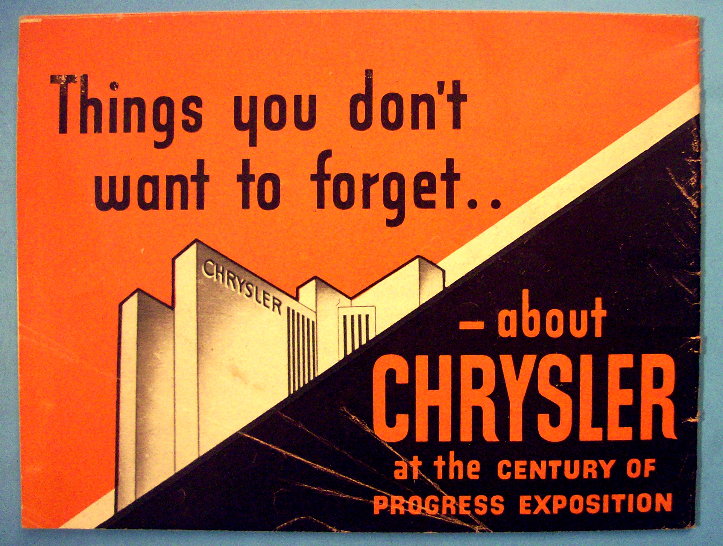 1933 Century Of Progress, Chrysler Brochure