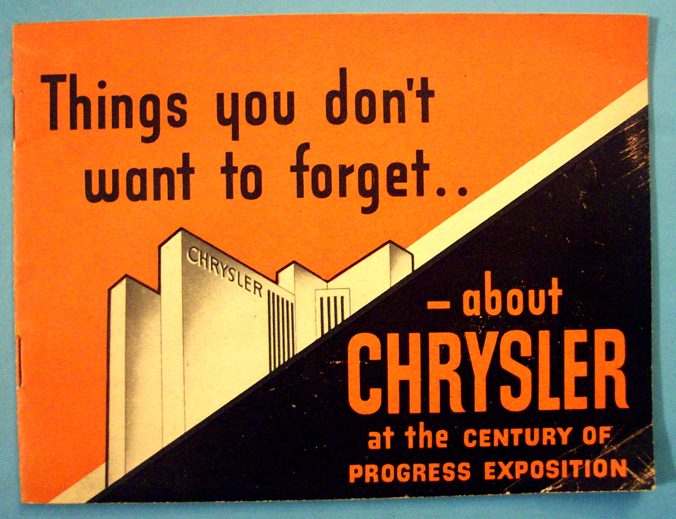 1933 Century Of Progress, Chrysler Brochure