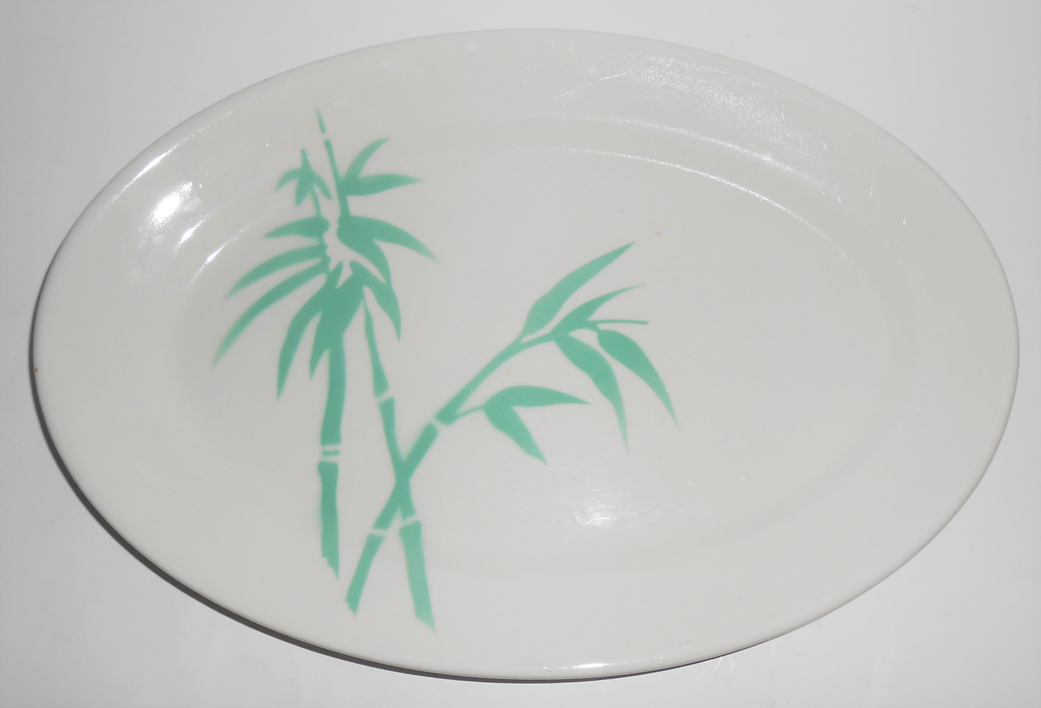 Wallace China Restaurant Ware Green Bamboo Platter