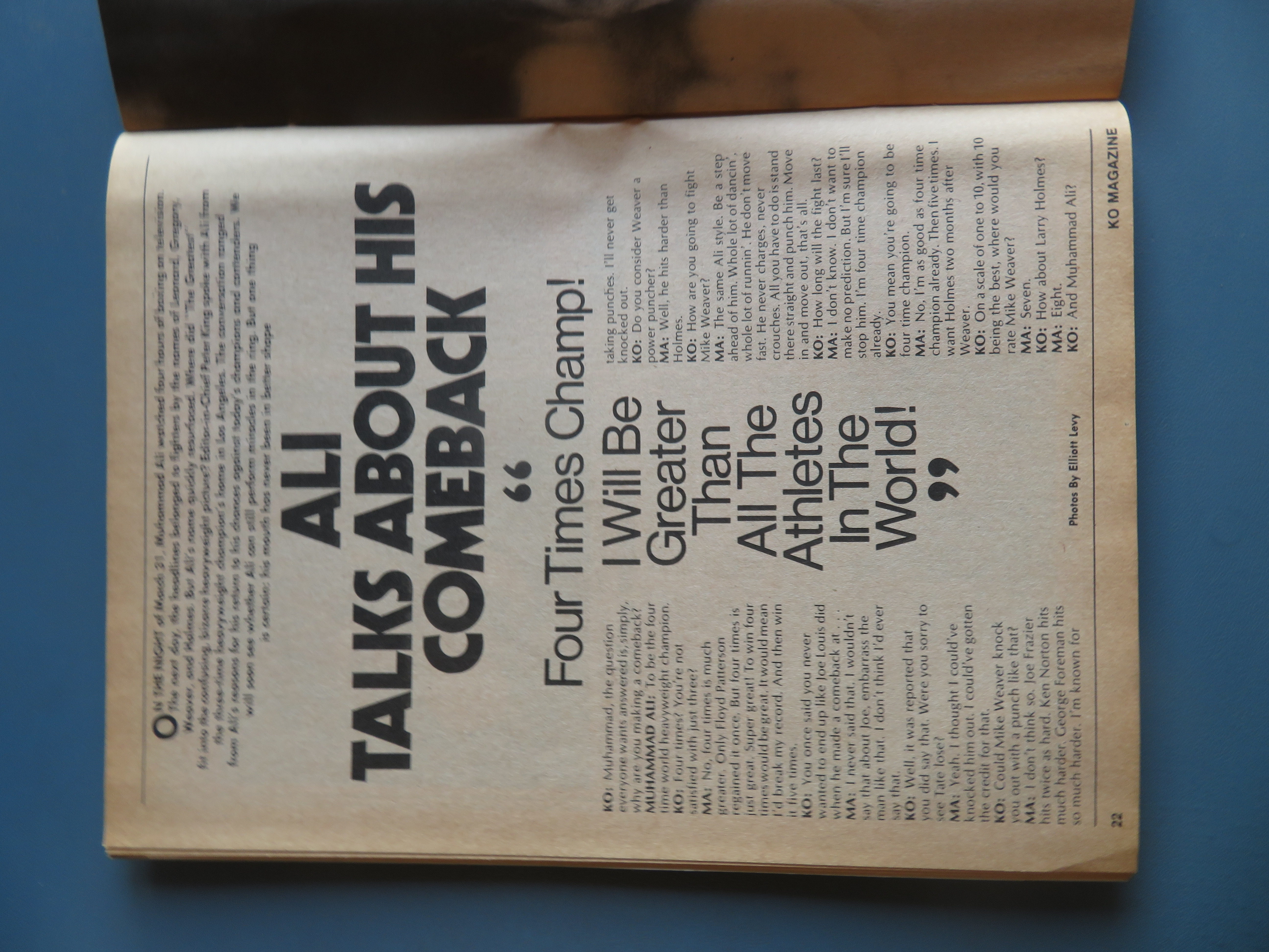 KO (Knockout) Magazine August 1980 Ali Talks Comeback