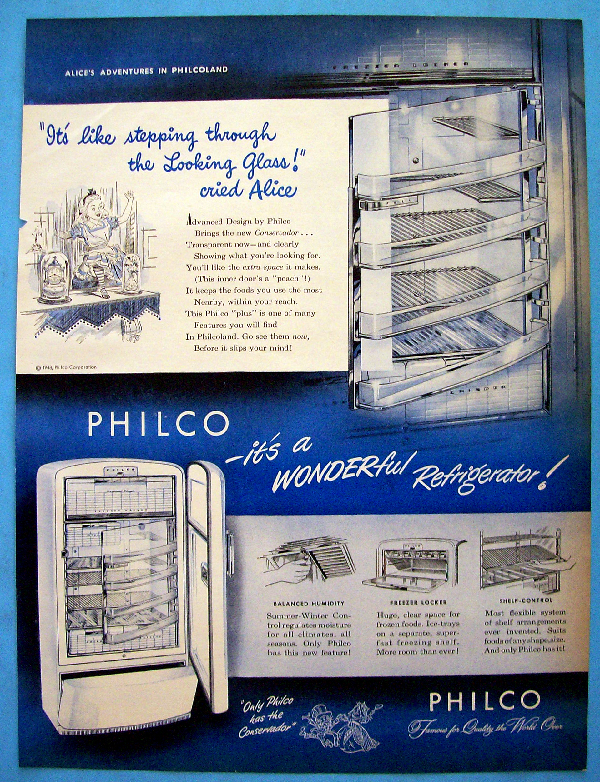 1948 Philco Refrigerator with Alice In Philcoland