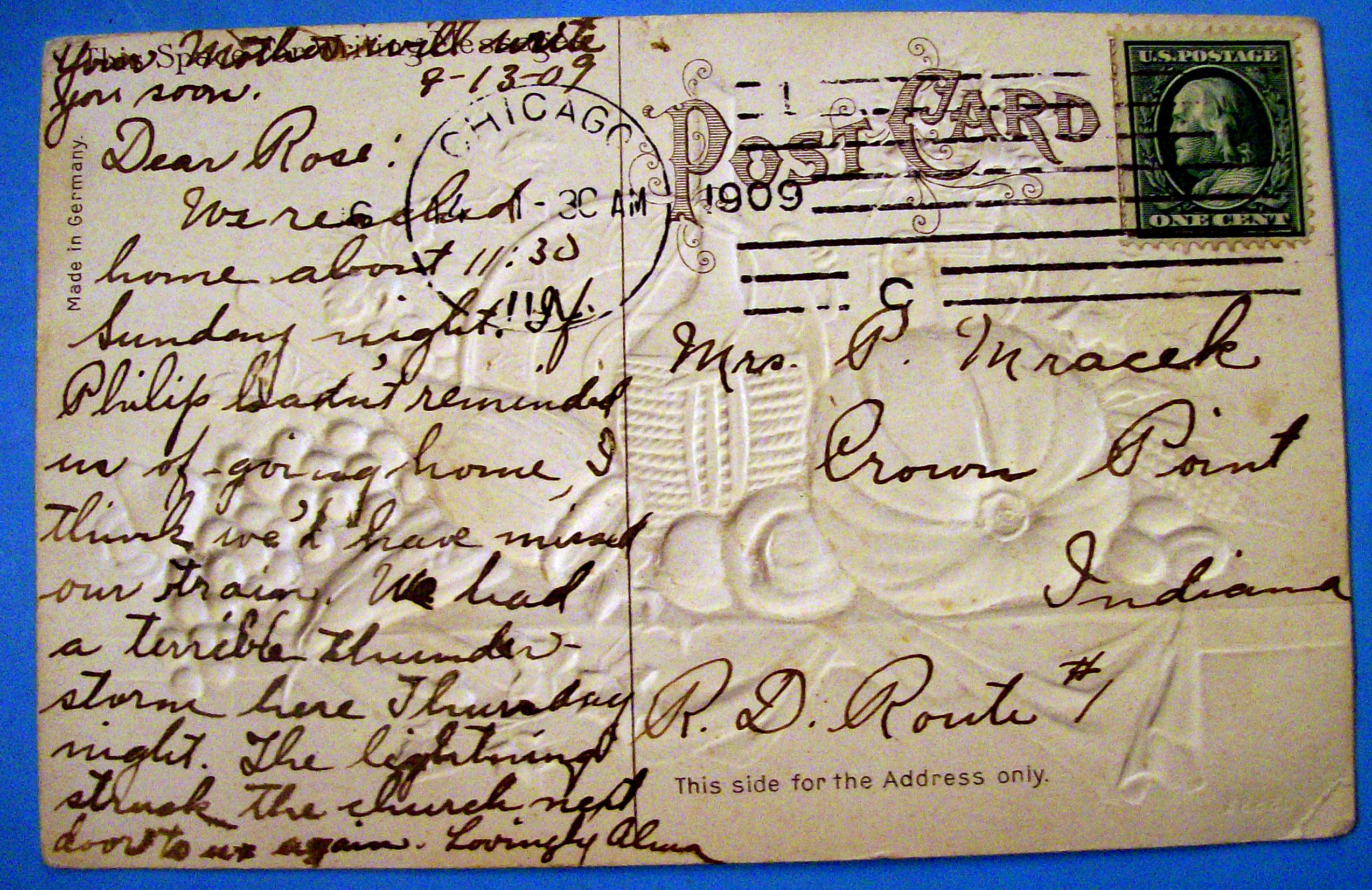 Best Wishes Postcard w/2 Wine Bottles & Pumpkin