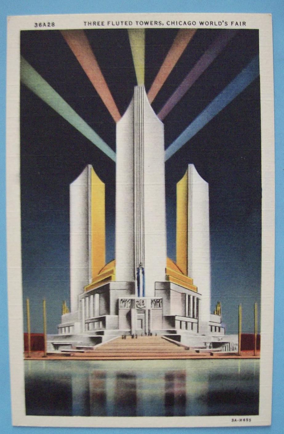 Postcard Of Three Fluted Towers (Century Of Progress)