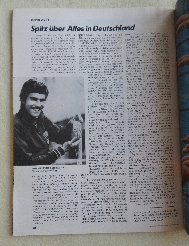 Time Magazine September 11, 1972 Mark Spitz An Olympian Wave Of Records