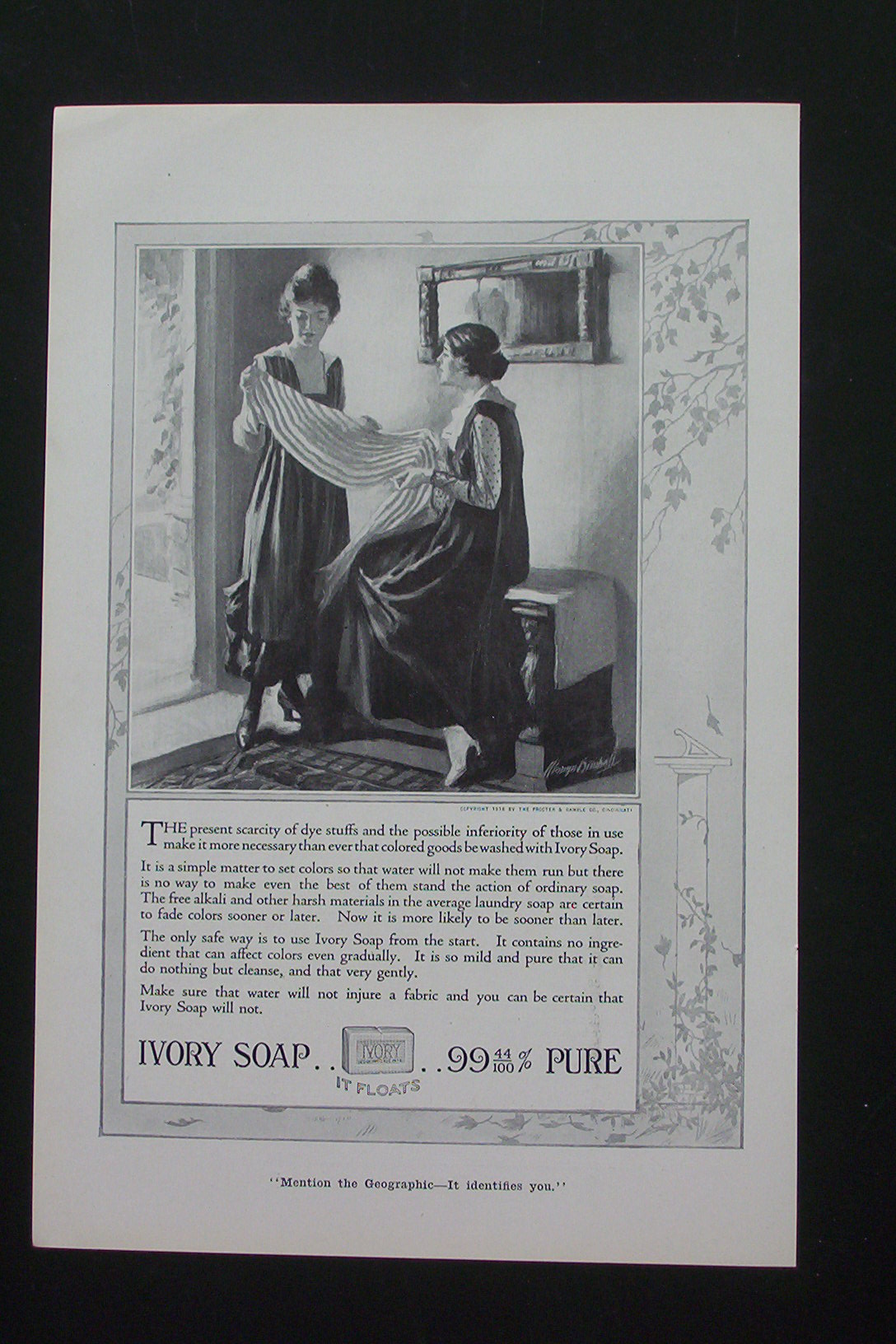 1916 Ivory Soap with Two Women Looking at Curtain