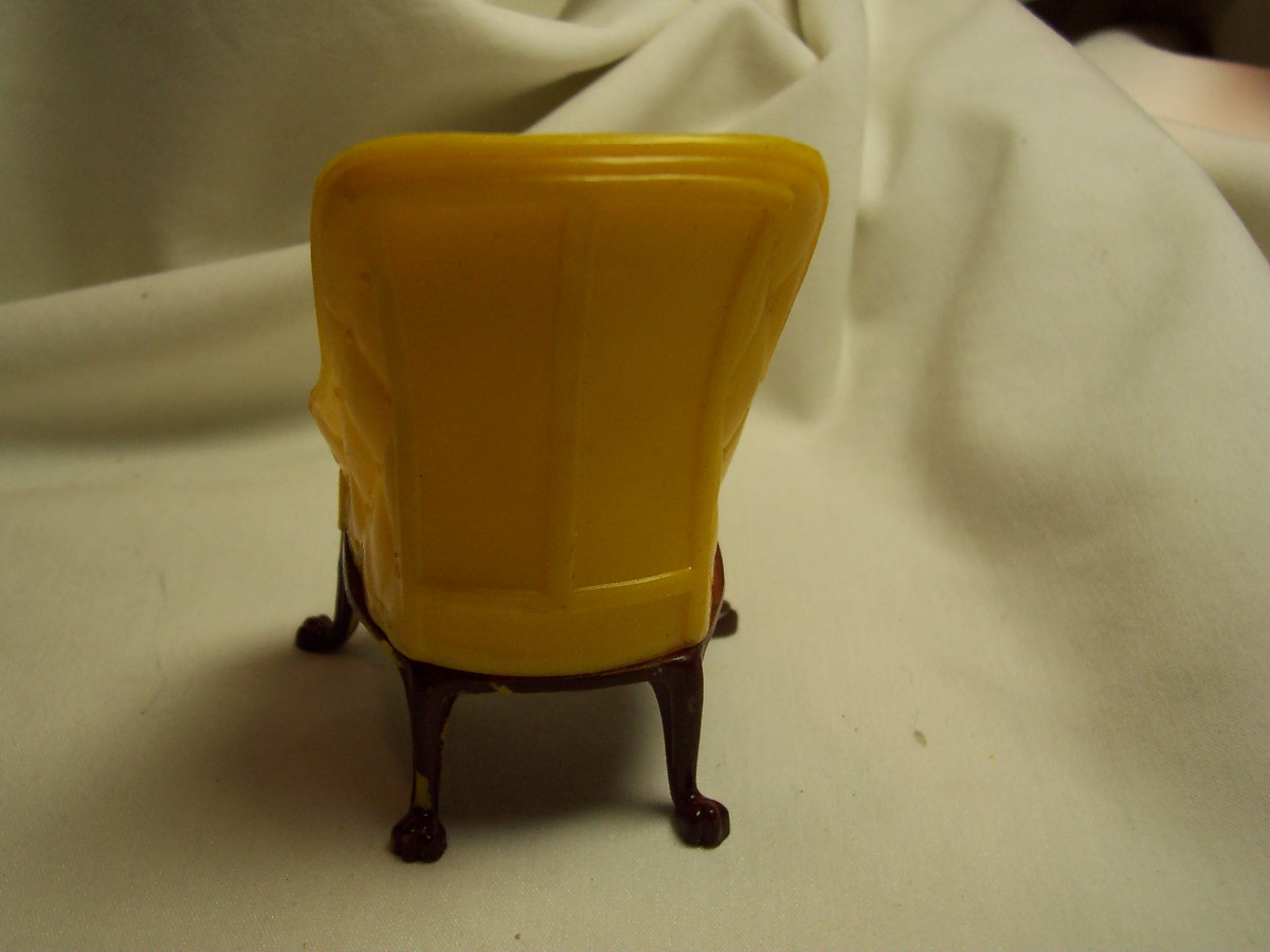 Dollhouse Wing Back Chair Marx 1964 Yellow