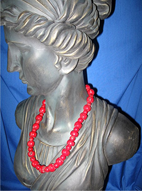 Coral Artist Beads Necklace Sterling Silver Toggle