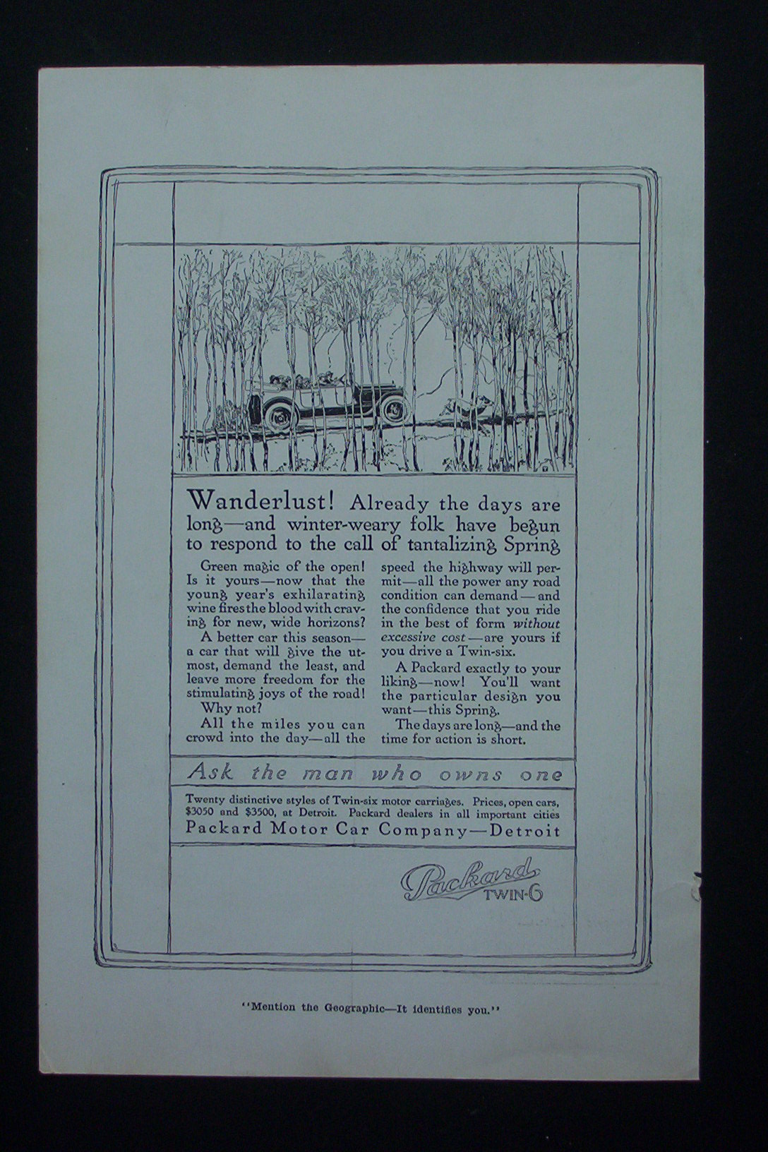 1917 Packard Twin Six w/ Packard Driving Through Trees