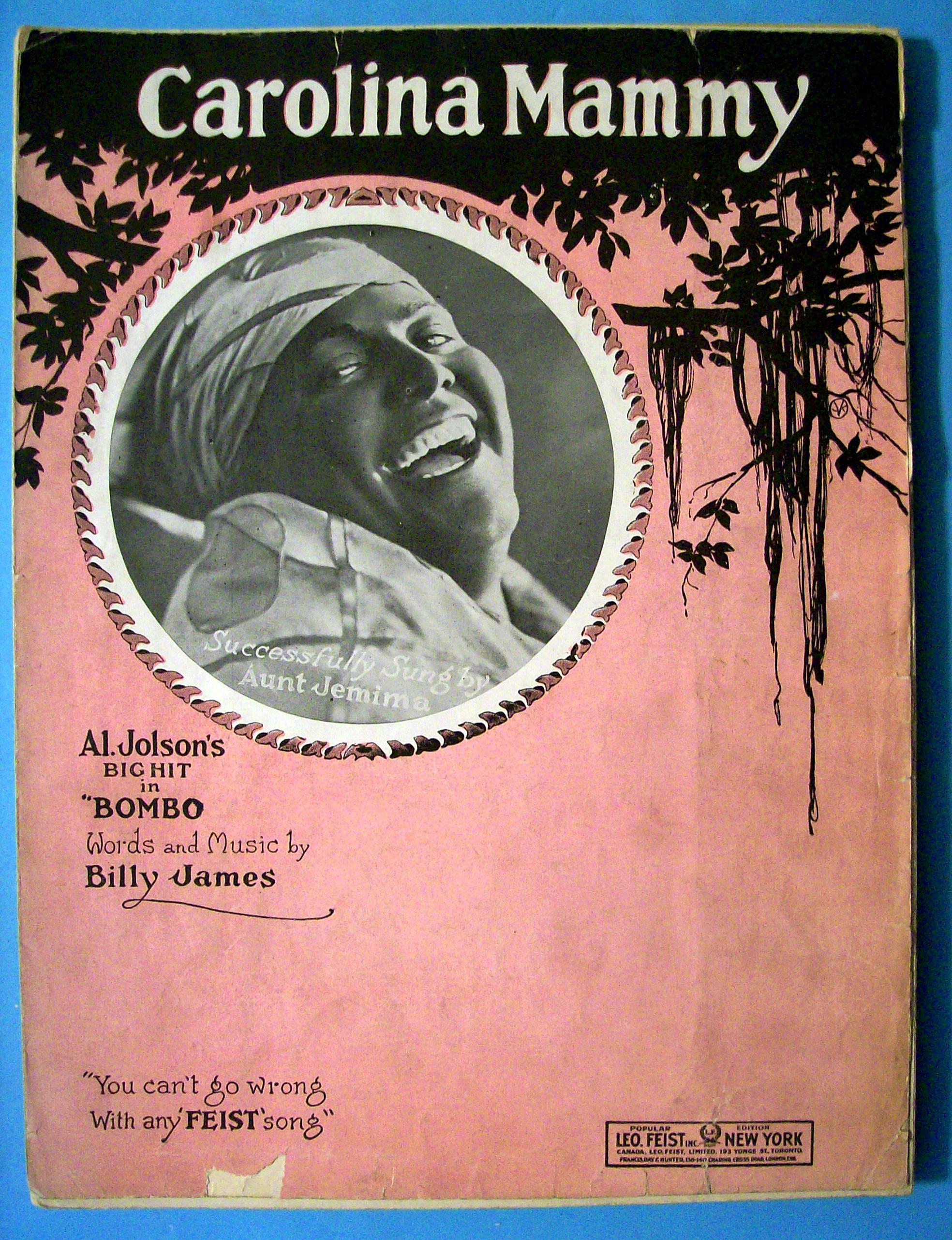 Sheet Music For 1922 Carolina Mammy