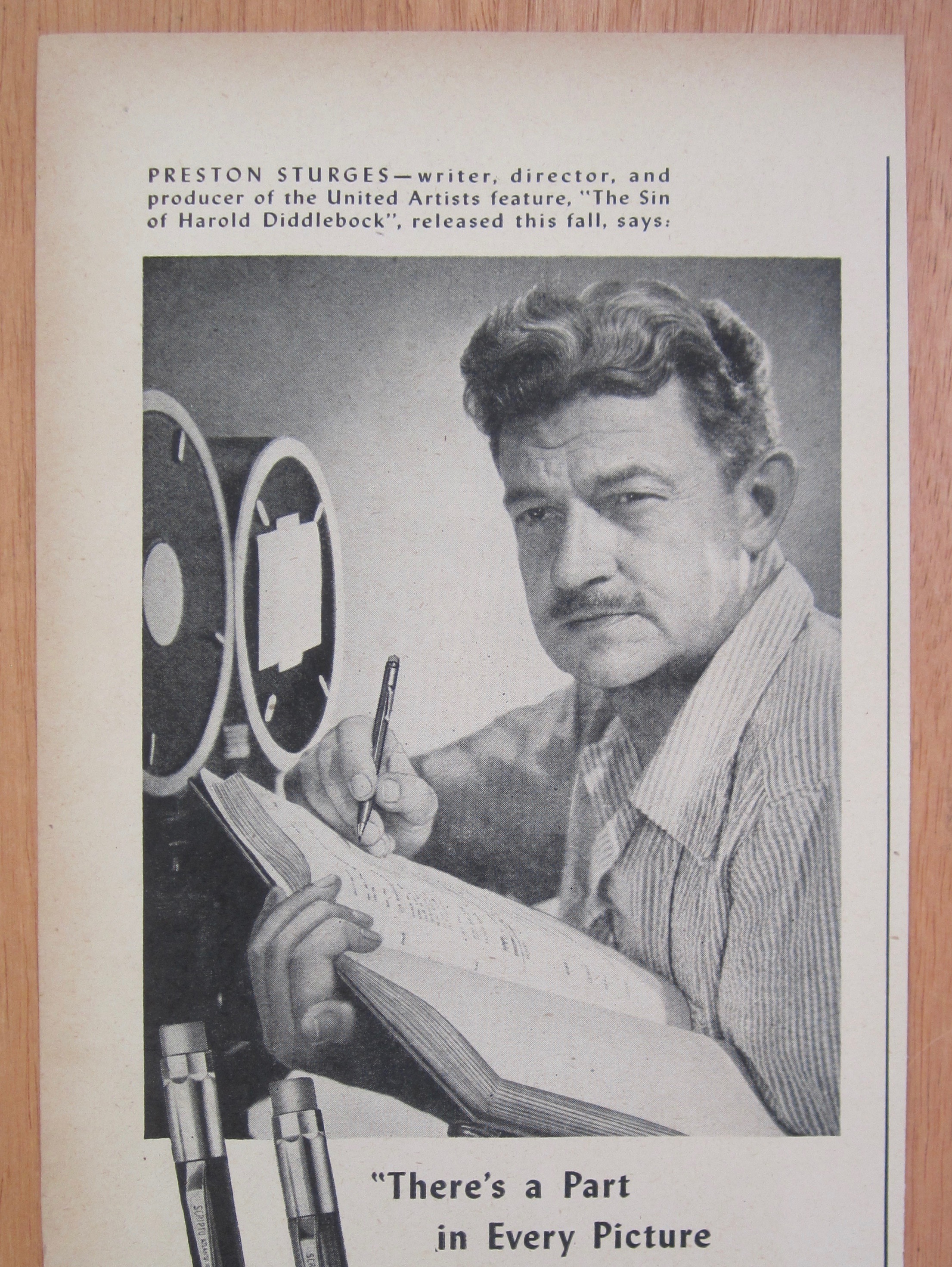 1940's Scripto Pencils with Writer Preston Sturges