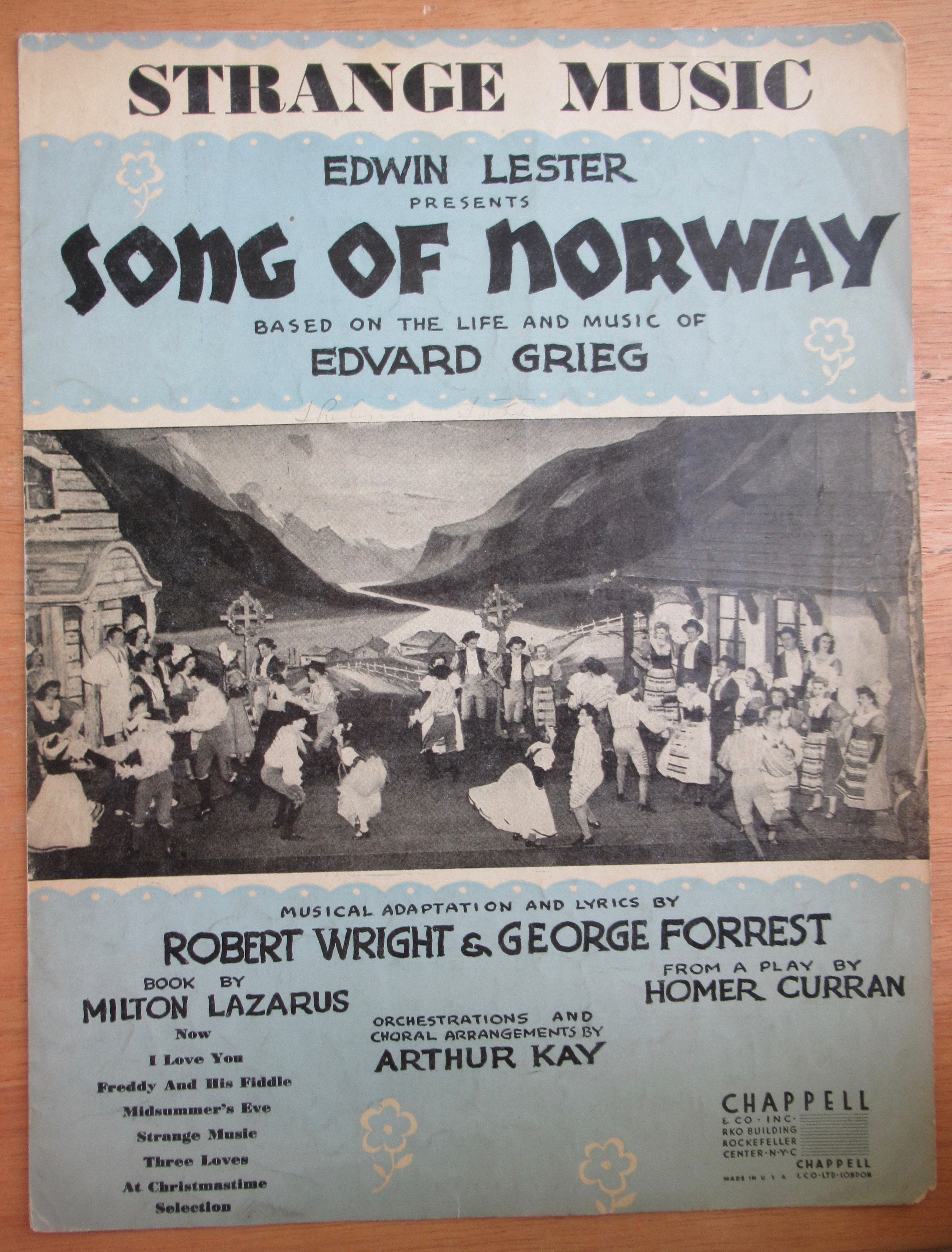1944 Strange Music Sheet Music (Song Of Norway)