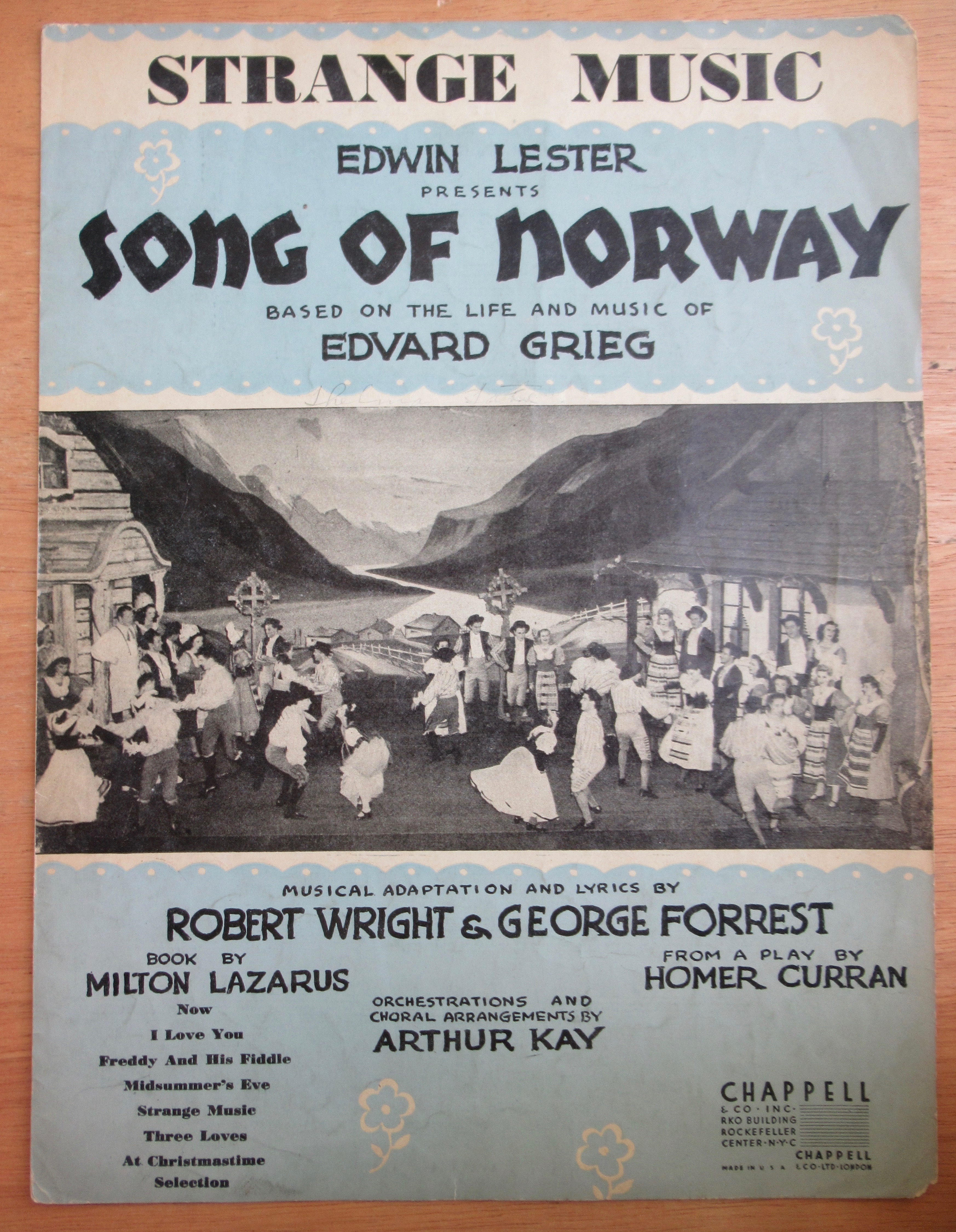 1944 Strange Music Sheet Music (Song Of Norway)