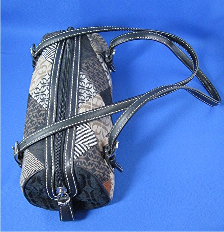 Fossil Leather and Microfibre Patch Look Handbag