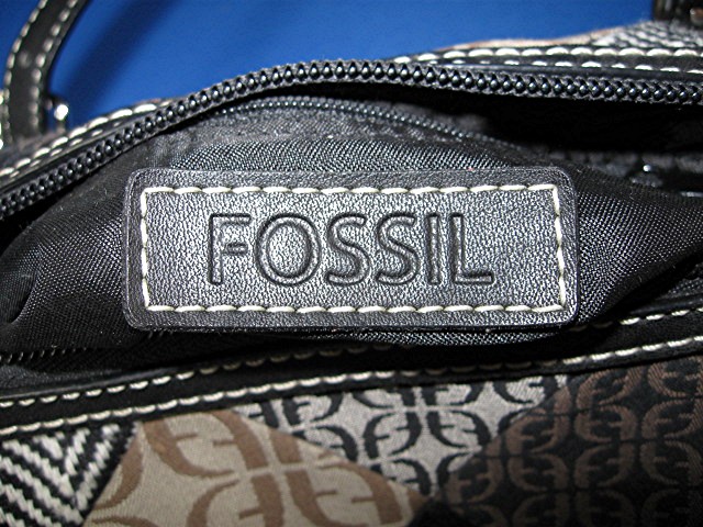 Fossil Leather and Microfibre Patch Look Handbag