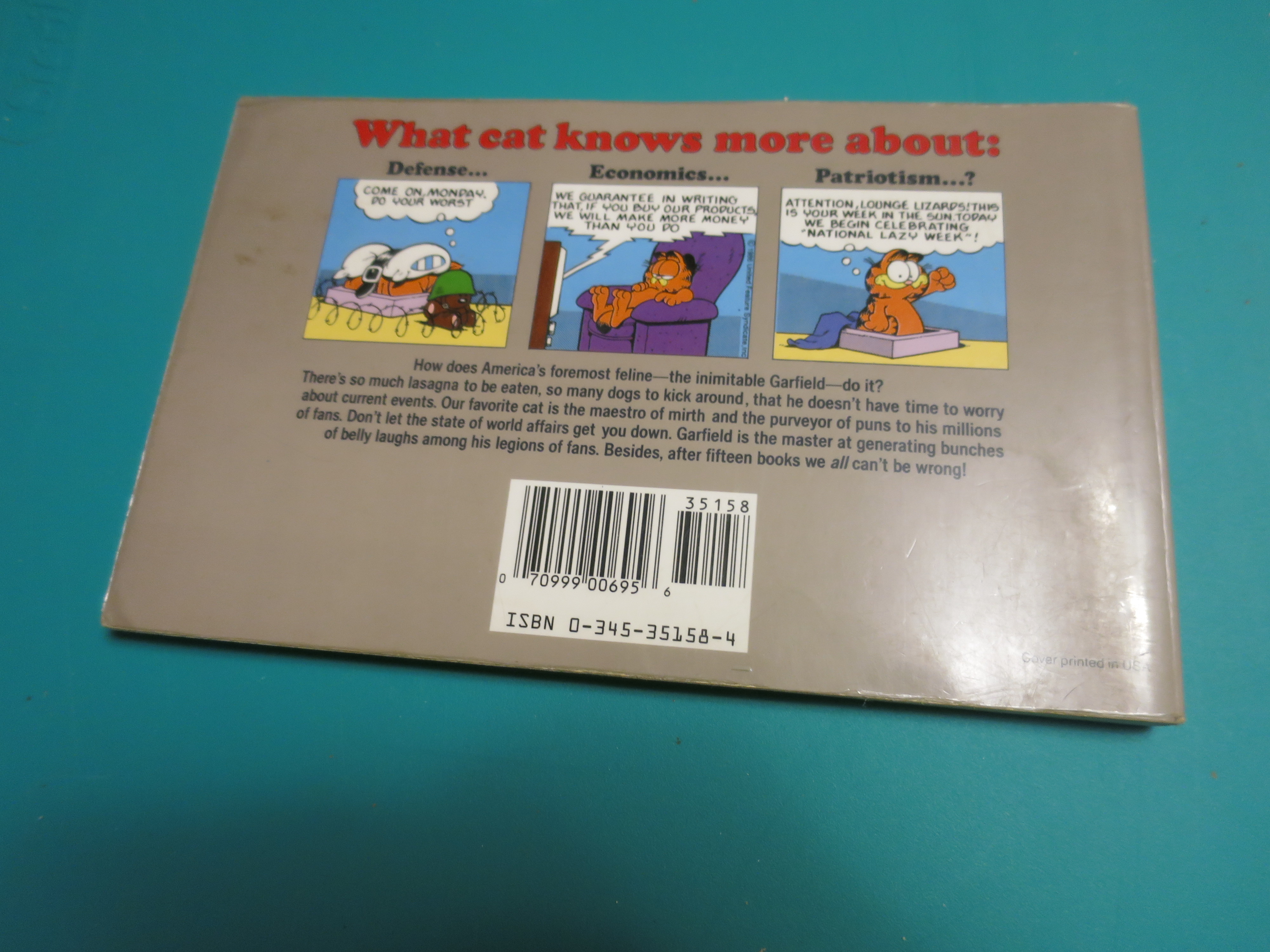 Garfield World Wide His 15th Book 1988 1st ed Jim Davis