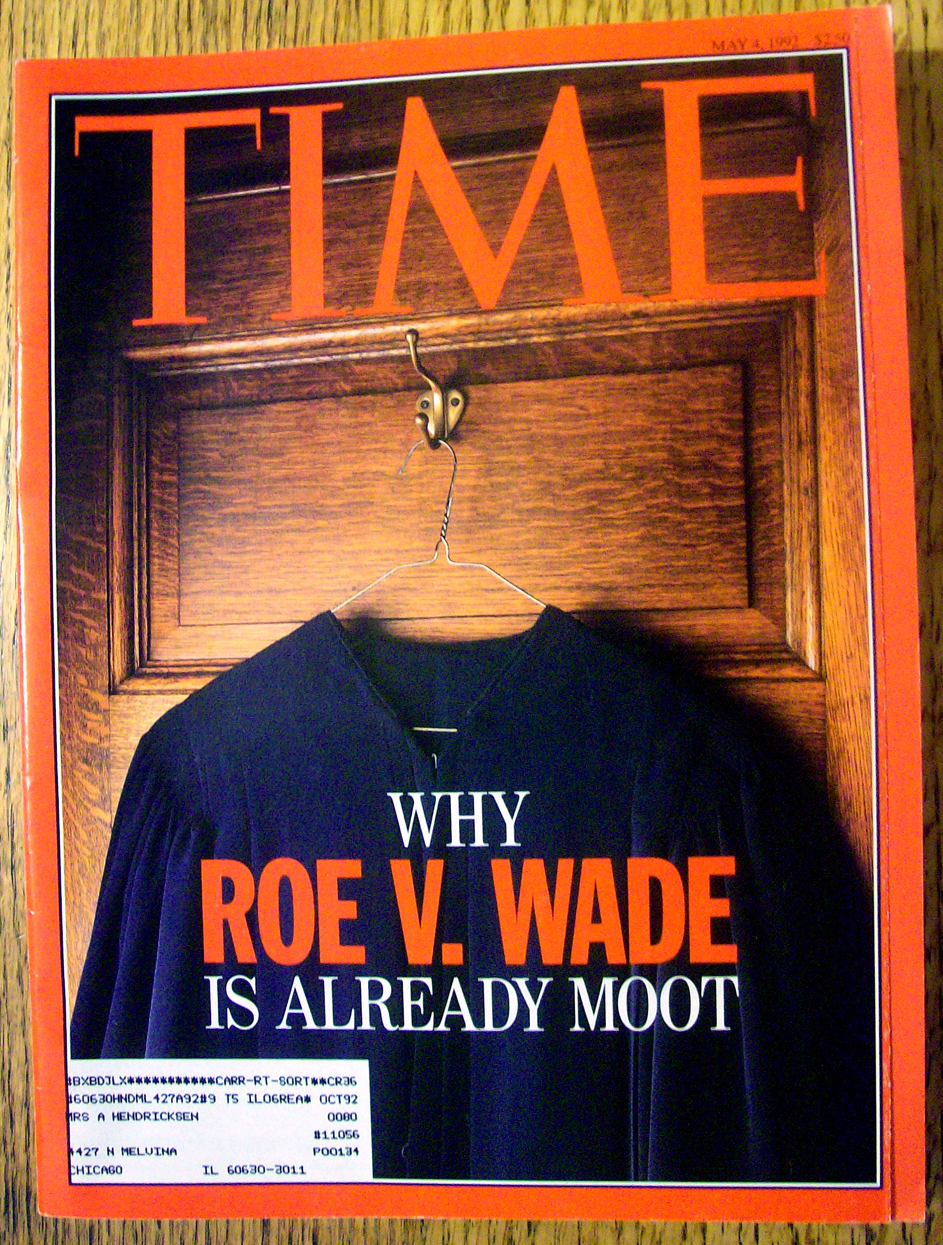 Time Magazine-May 4, 1992-Roe V. Wade