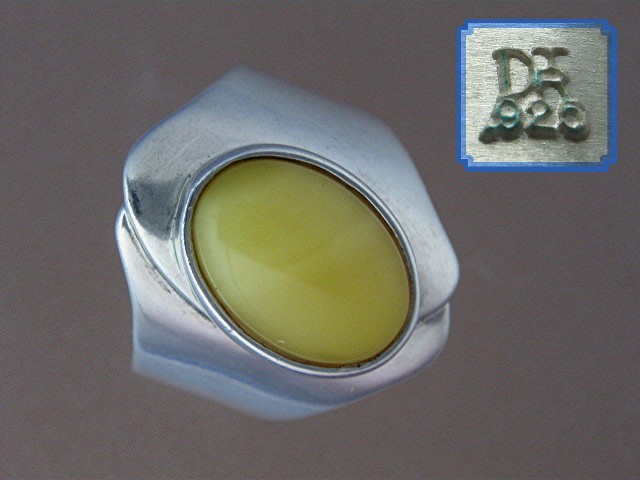 Butterscotch Amber Sterling Silver Ring Jay King DTR