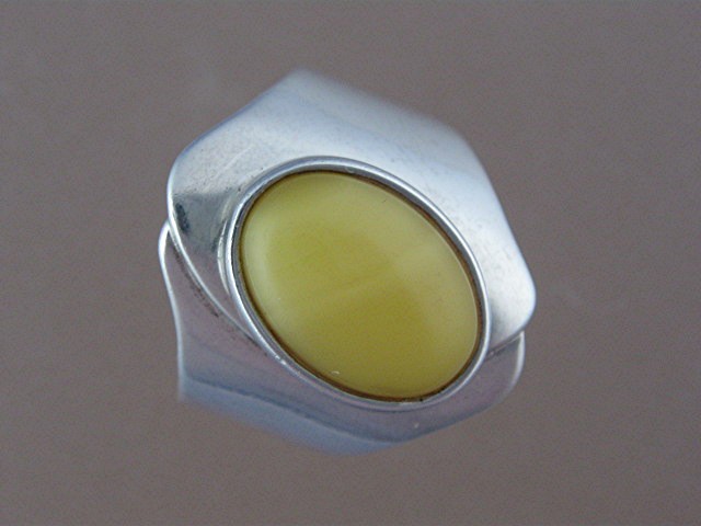 Butterscotch Amber Sterling Silver Ring Jay King DTR