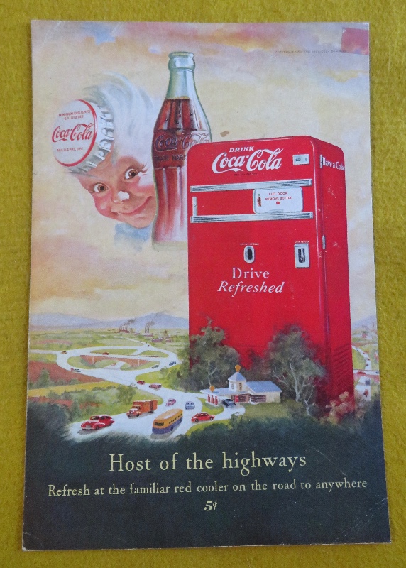 1950 Coca Cola (Coke) With A Coca Cola Soda Machine