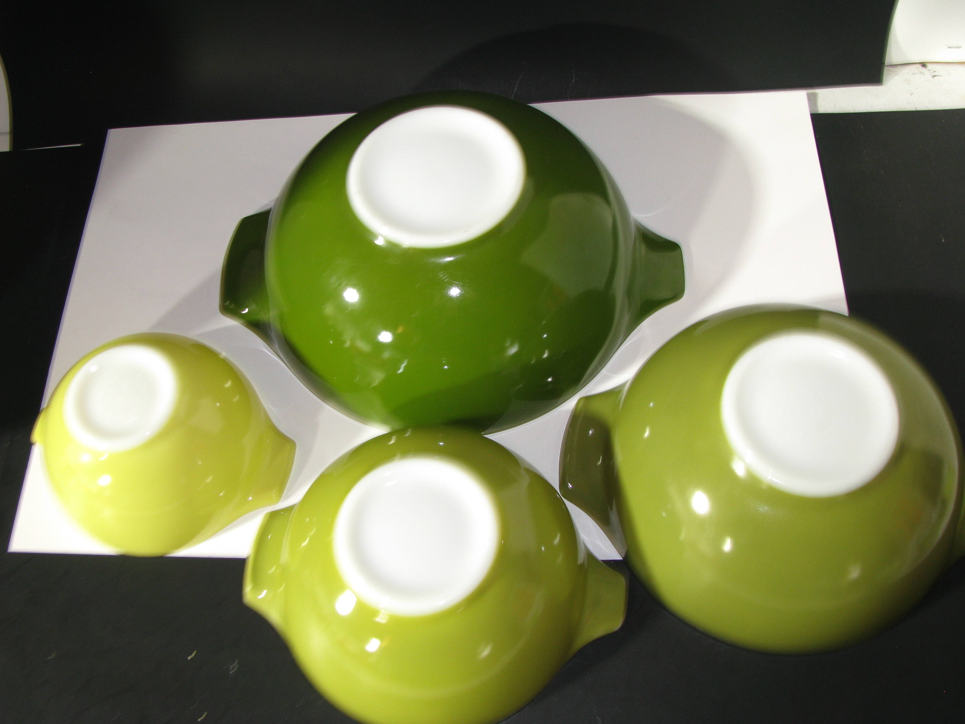 Vintage Pyrex Set of Verde Cinderella Bowls