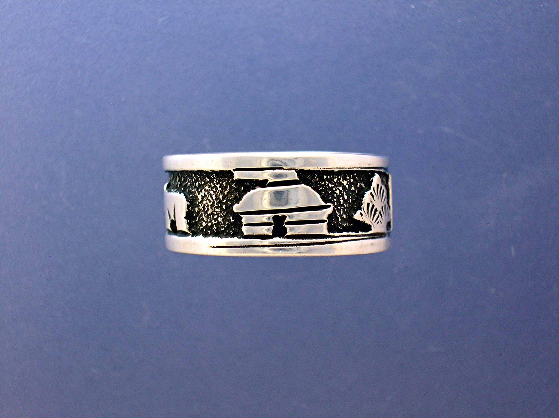 Navajo Tommy Charlie Storyteller Sterling Silver Ring
