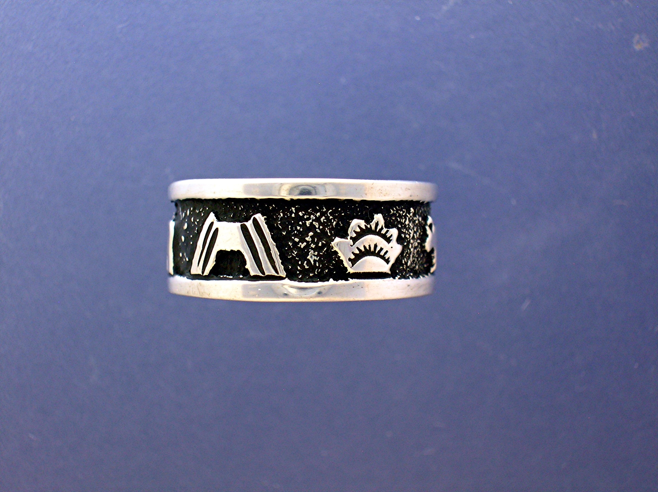 Navajo Tommy Charlie Storyteller Sterling Silver Ring