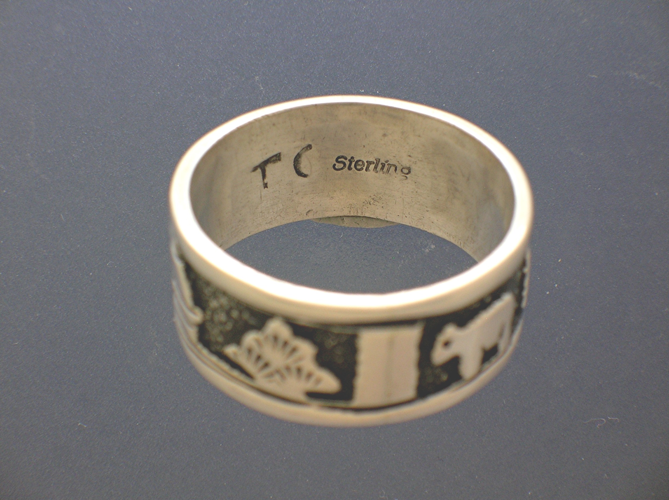 Navajo Tommy Charlie Storyteller Sterling Silver Ring