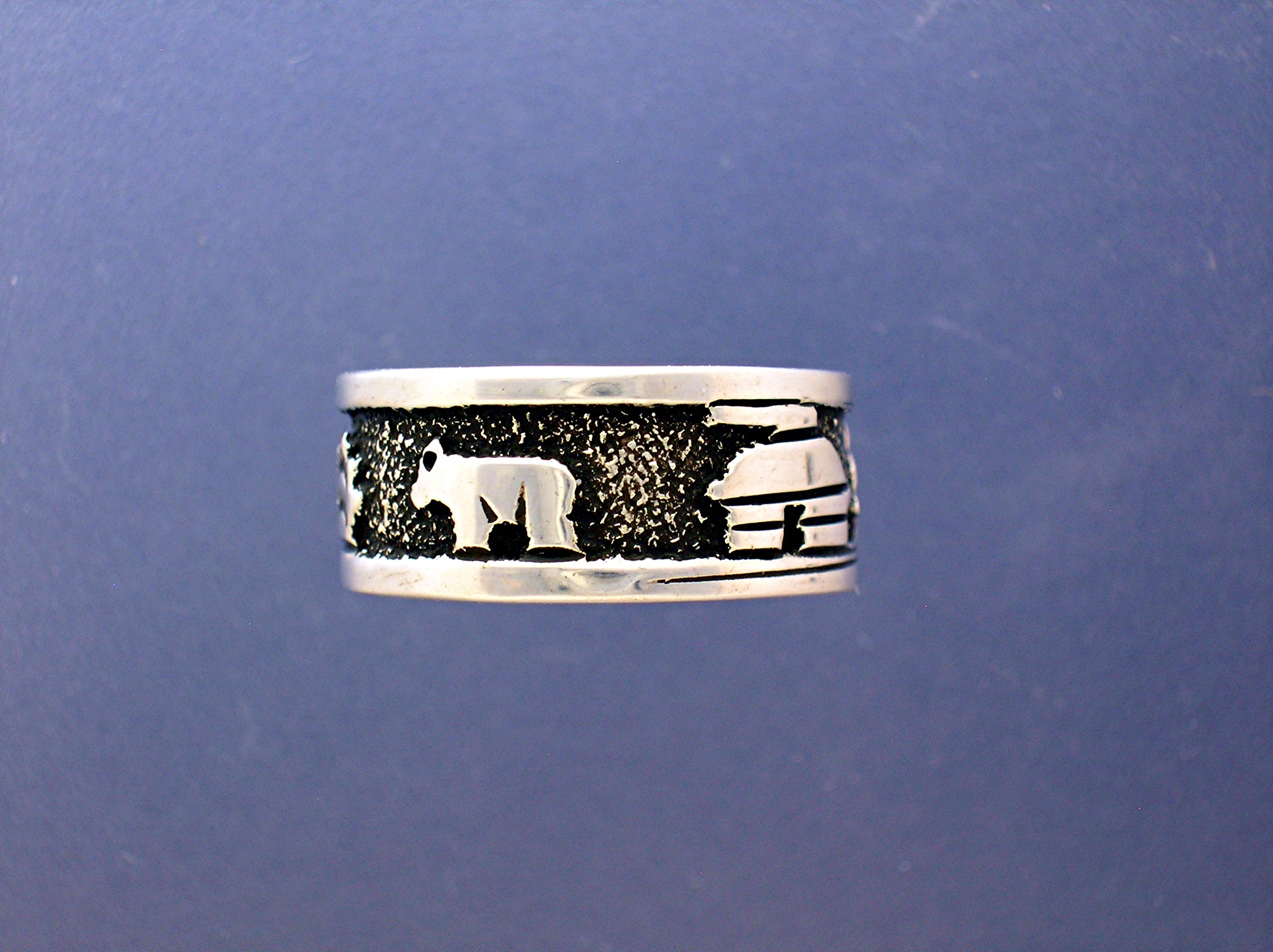 Navajo Tommy Charlie Storyteller Sterling Silver Ring