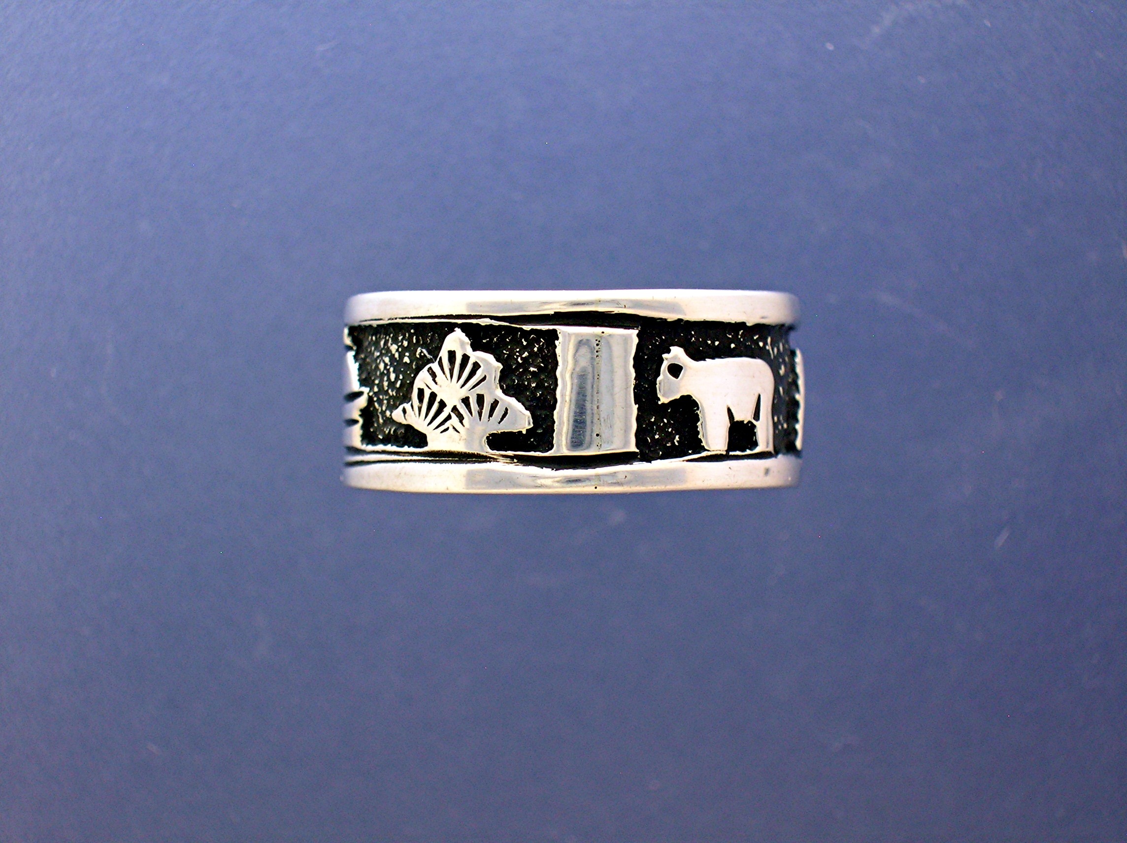 Navajo Tommy Charlie Storyteller Sterling Silver Ring