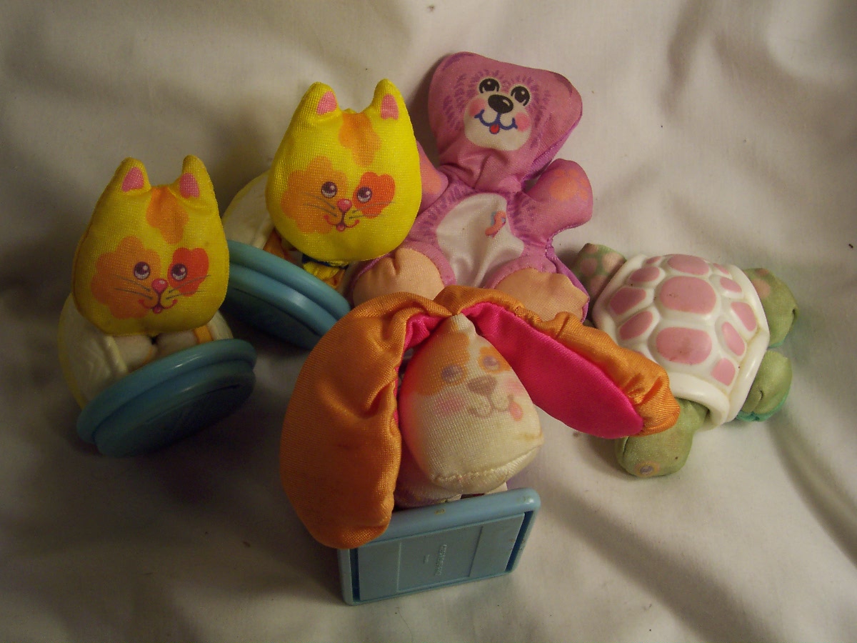 Fisher Price Smooches Cat Bear Dog 1987 lot