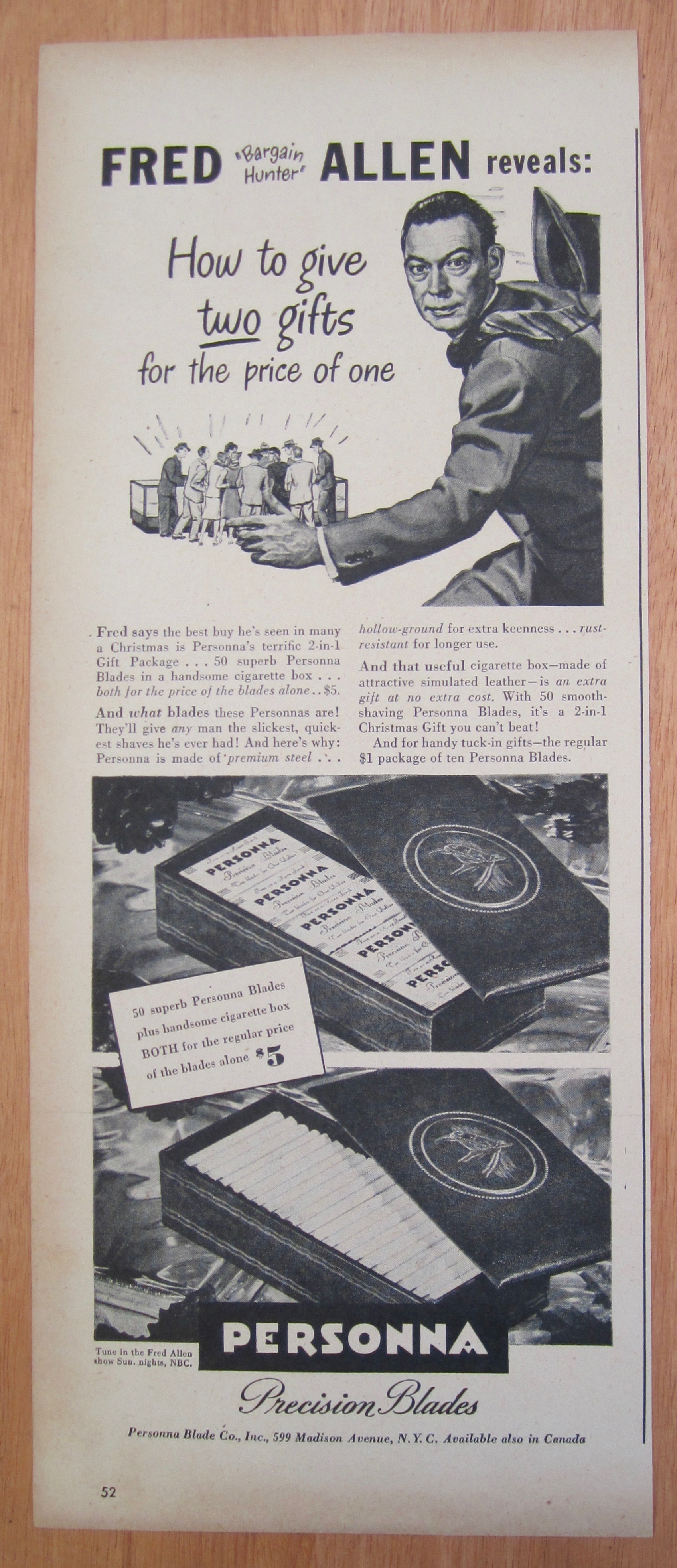 1940's Personna Precision Blades with Fred Allen