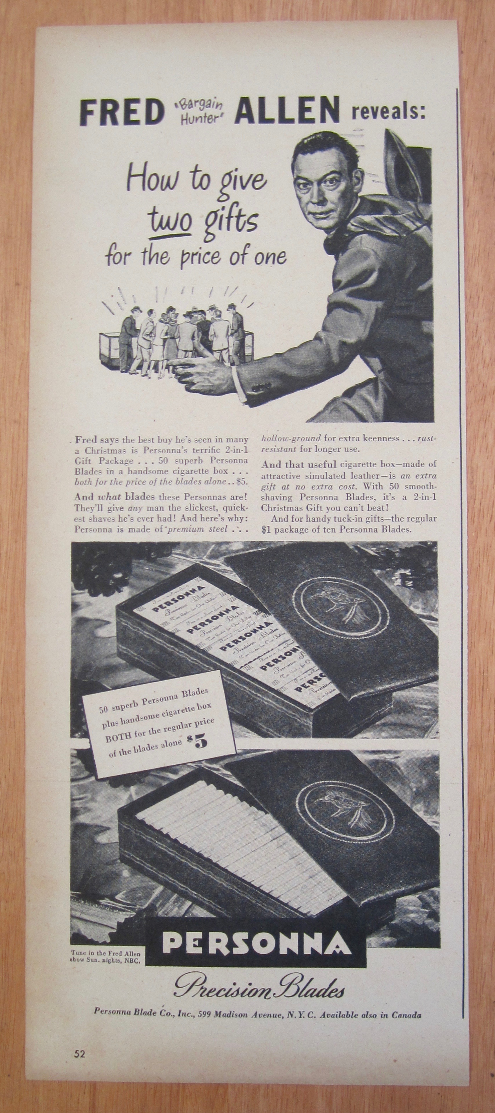 1940's Personna Precision Blades with Fred Allen