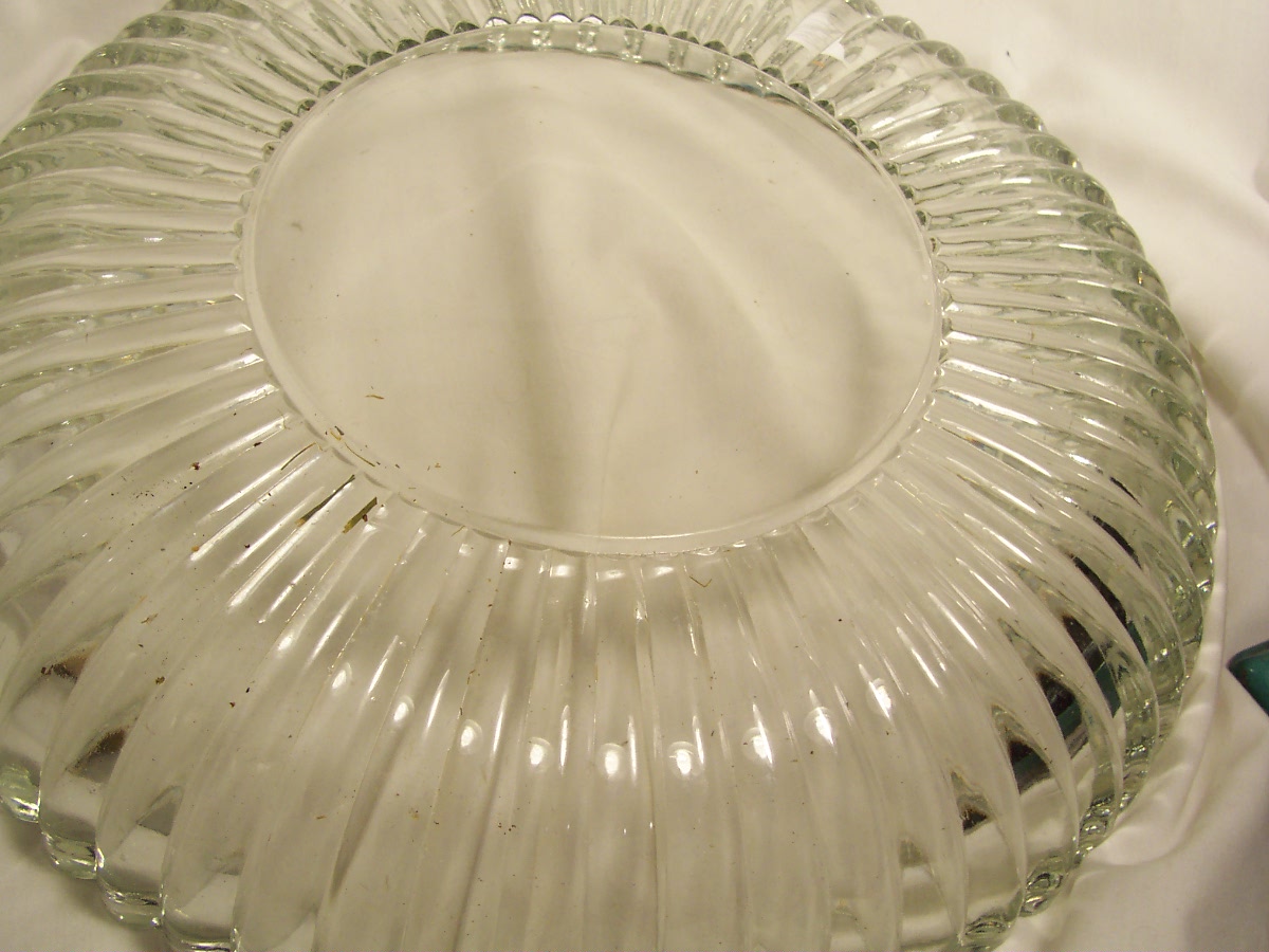 Pressed Glass Large Serving or Salad Bowl