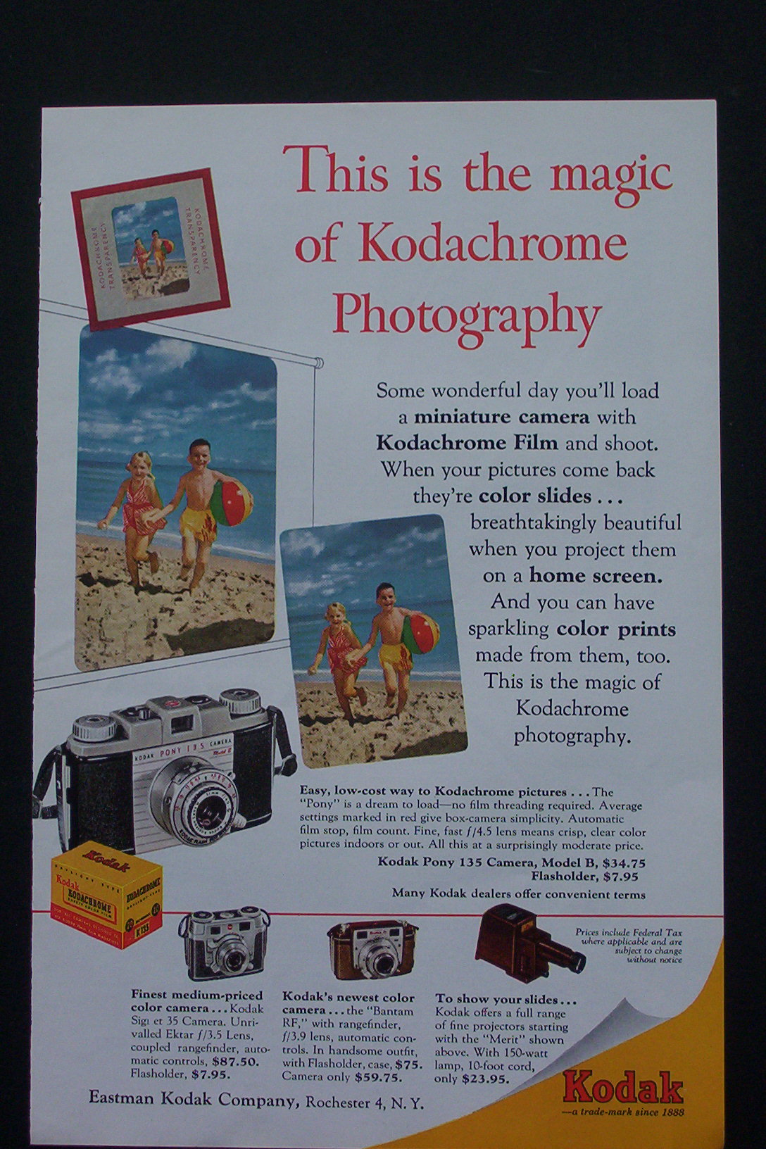 1954 Kodak Film with Children Running On A Beach