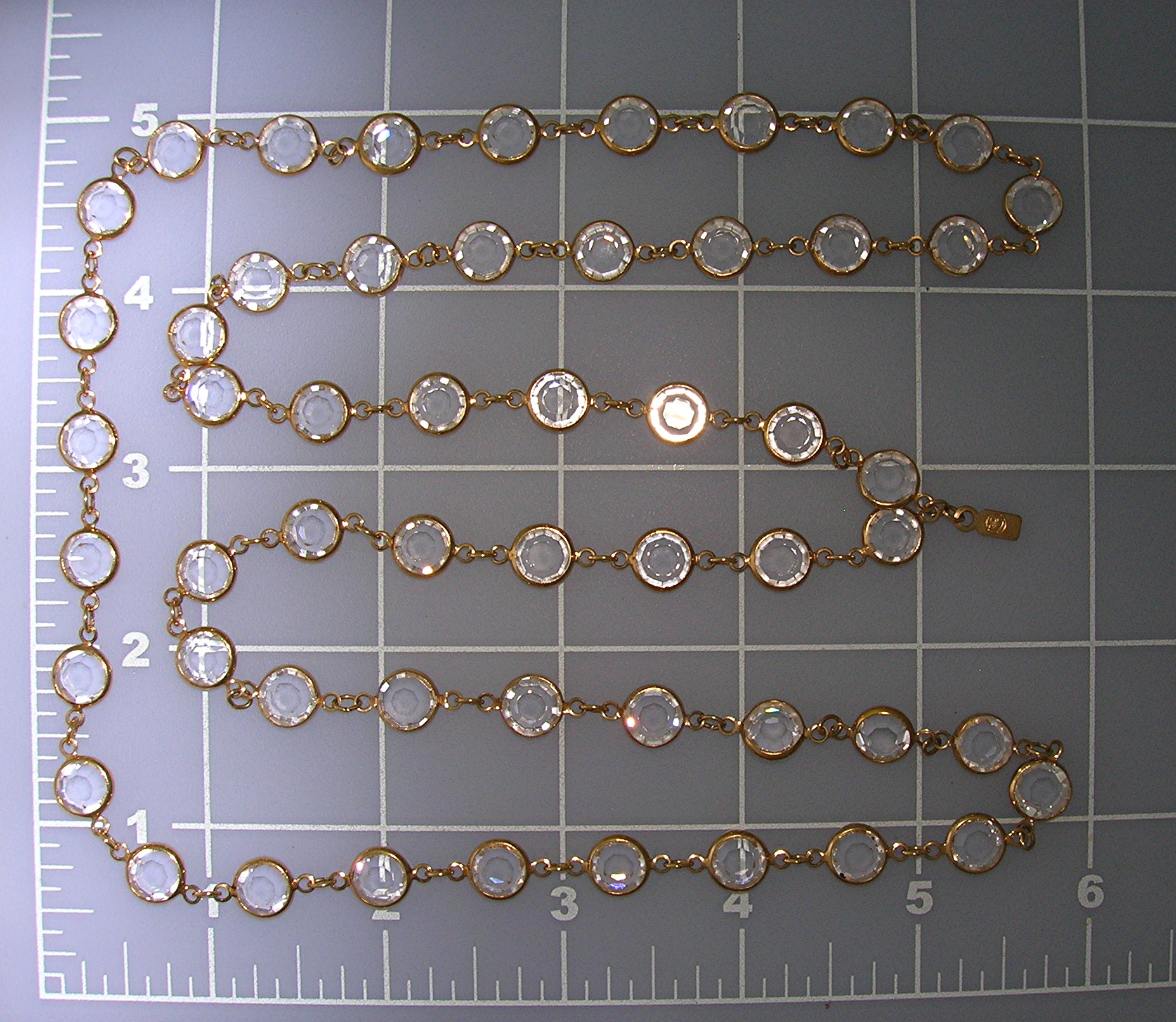 Necklace  Swarovski Crystal Goldtone Chain 34 Inch
