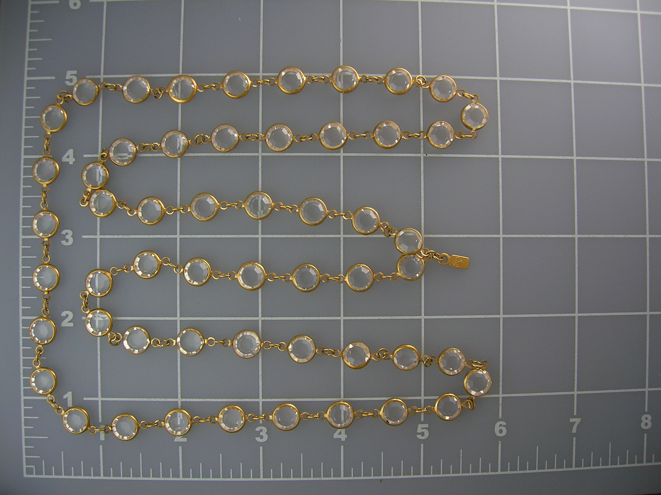 Necklace  Swarovski Crystal Goldtone Chain 34 Inch