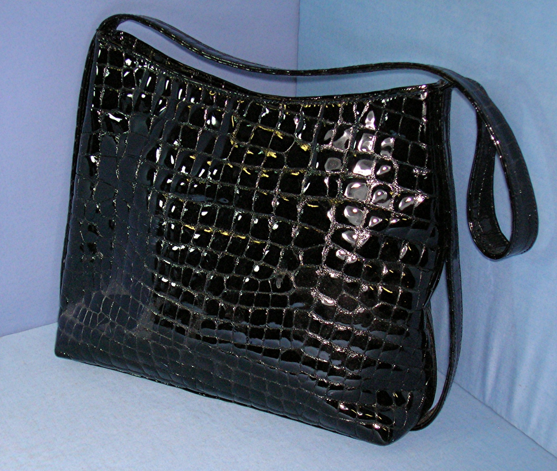 BRUNO MAGLI Italy Black Patent Leather Purse Bag