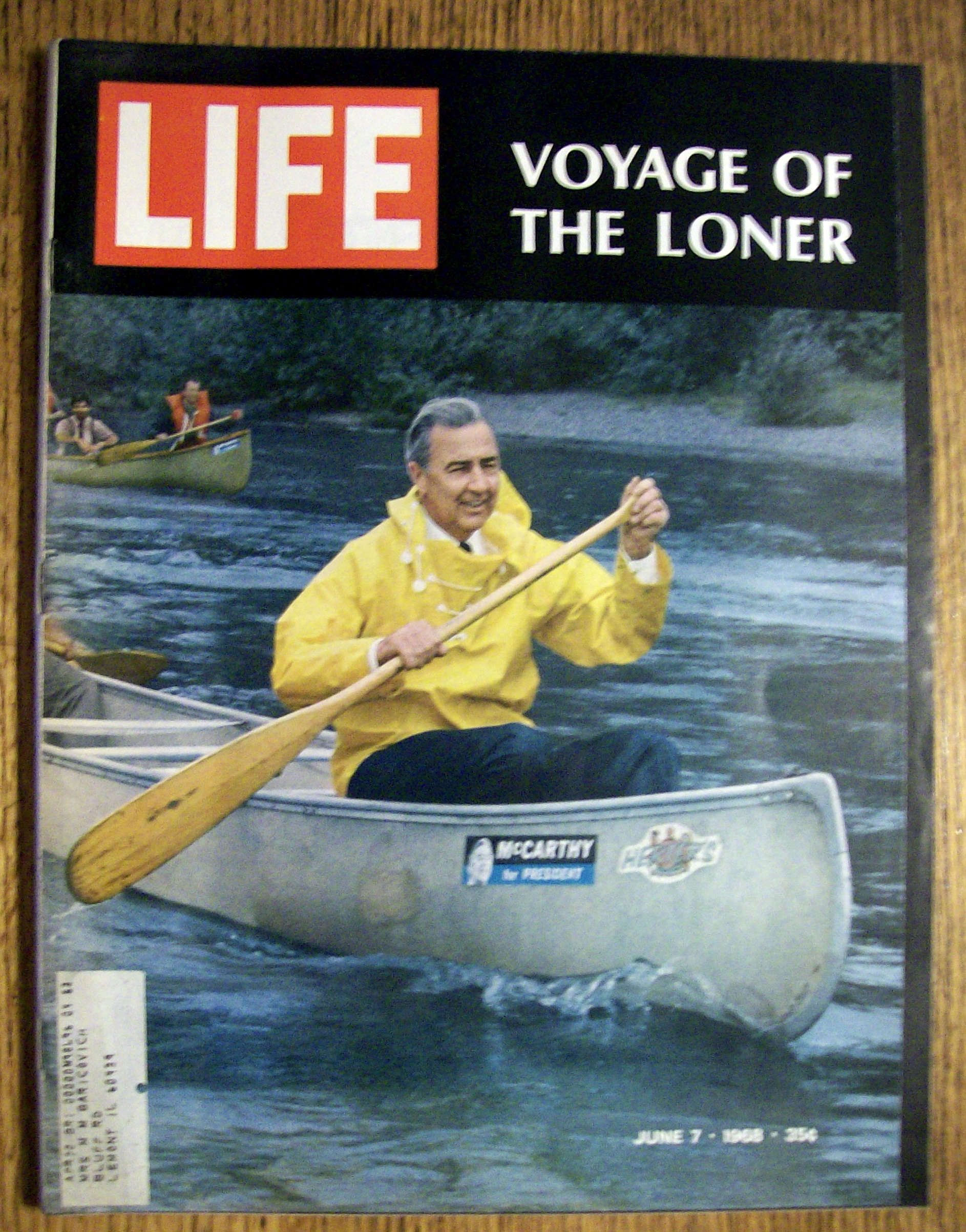 Life Magazine June 7, 1968 McCarthy: Voyage Of A Loner