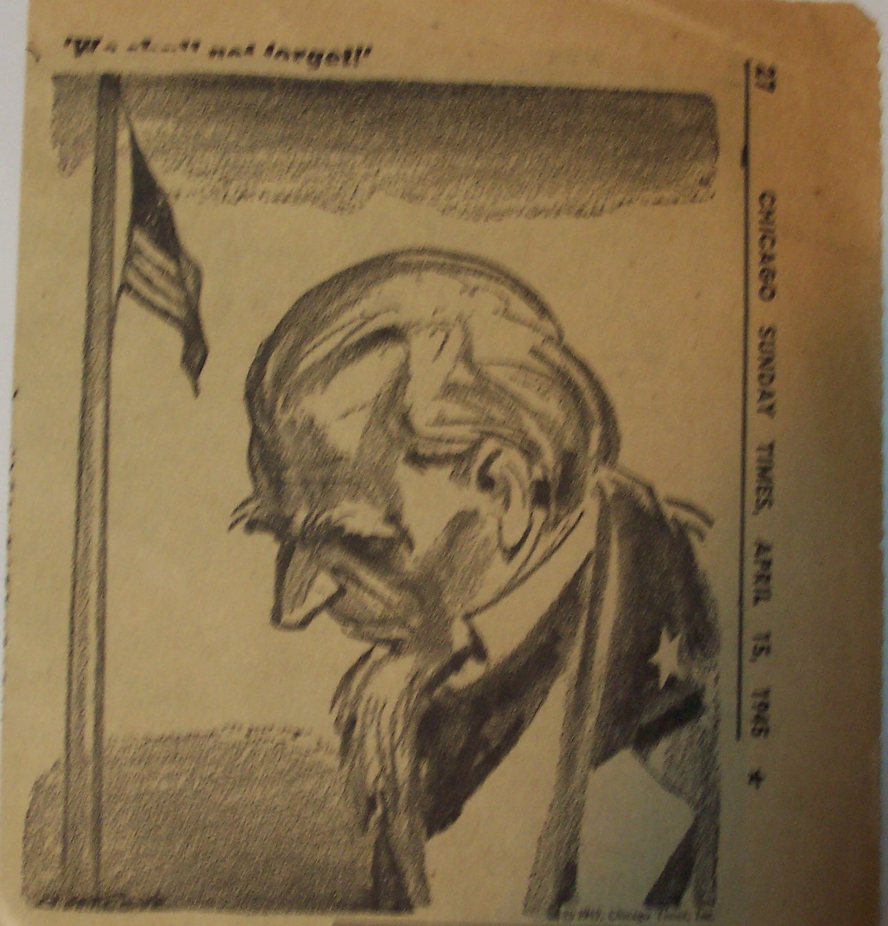 Political Cartoon - April 15,1945 President Dead